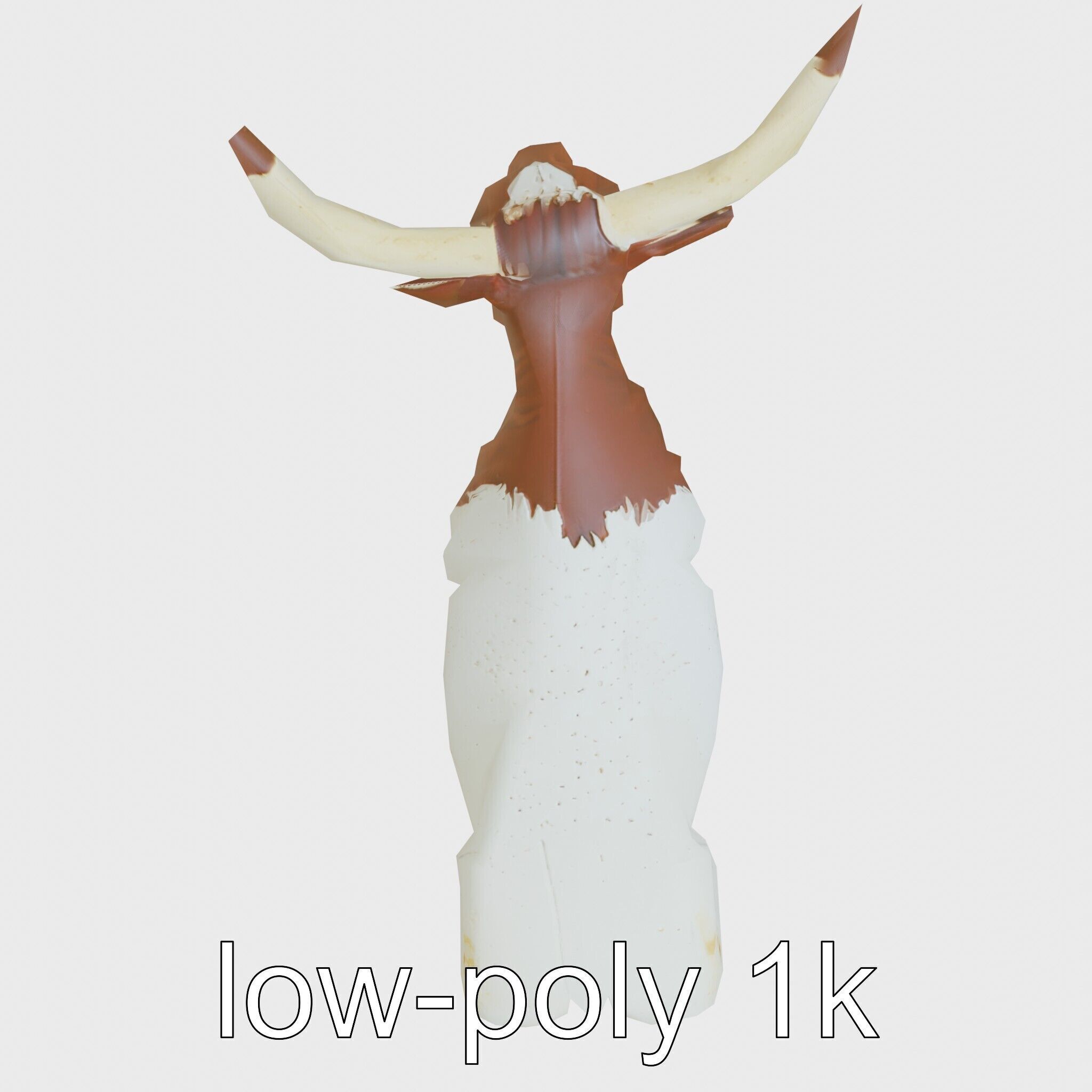 Texas Longhorn Bull Miniature Model Low-poly 3D model_13