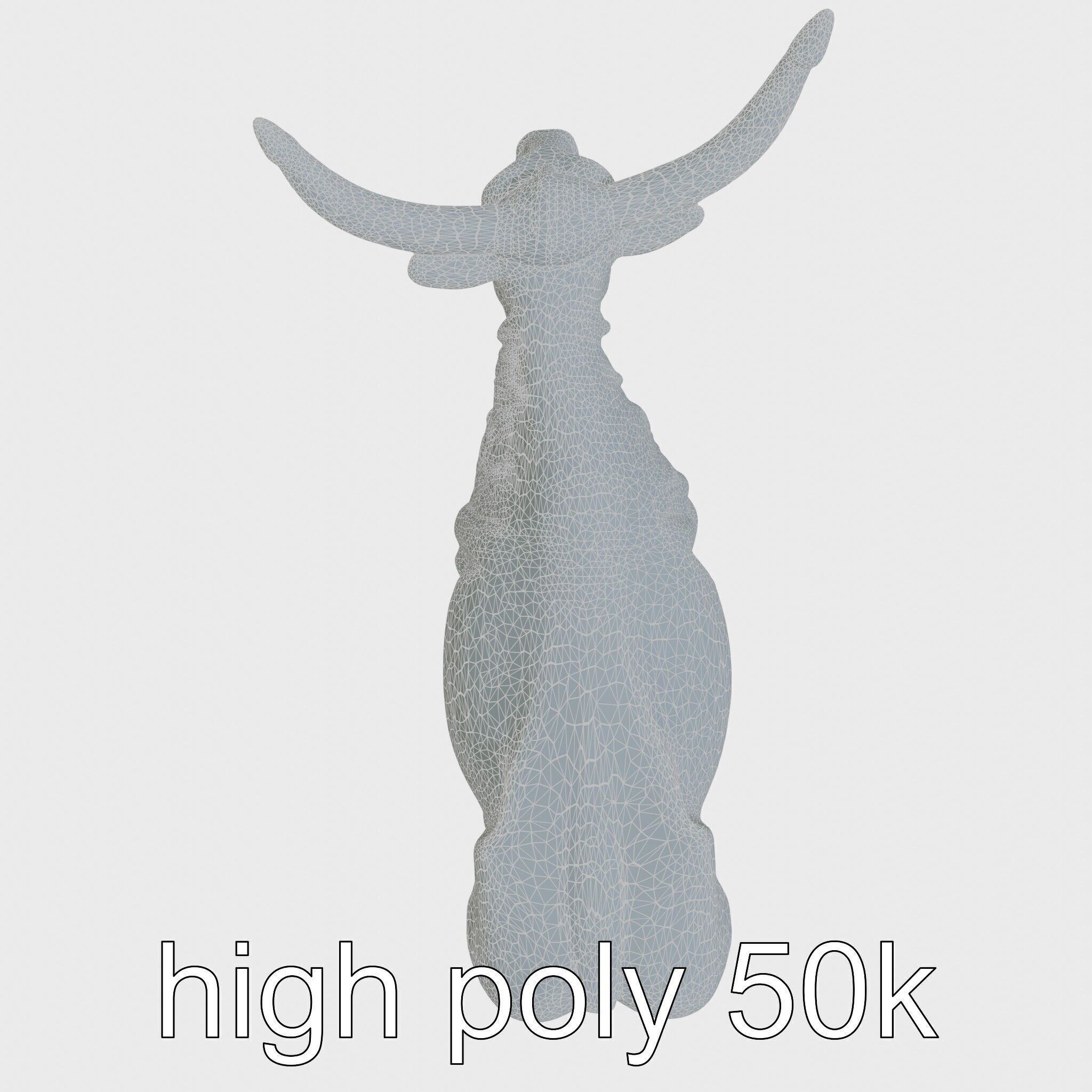Texas Longhorn Bull Miniature Model Low-poly 3D model_23
