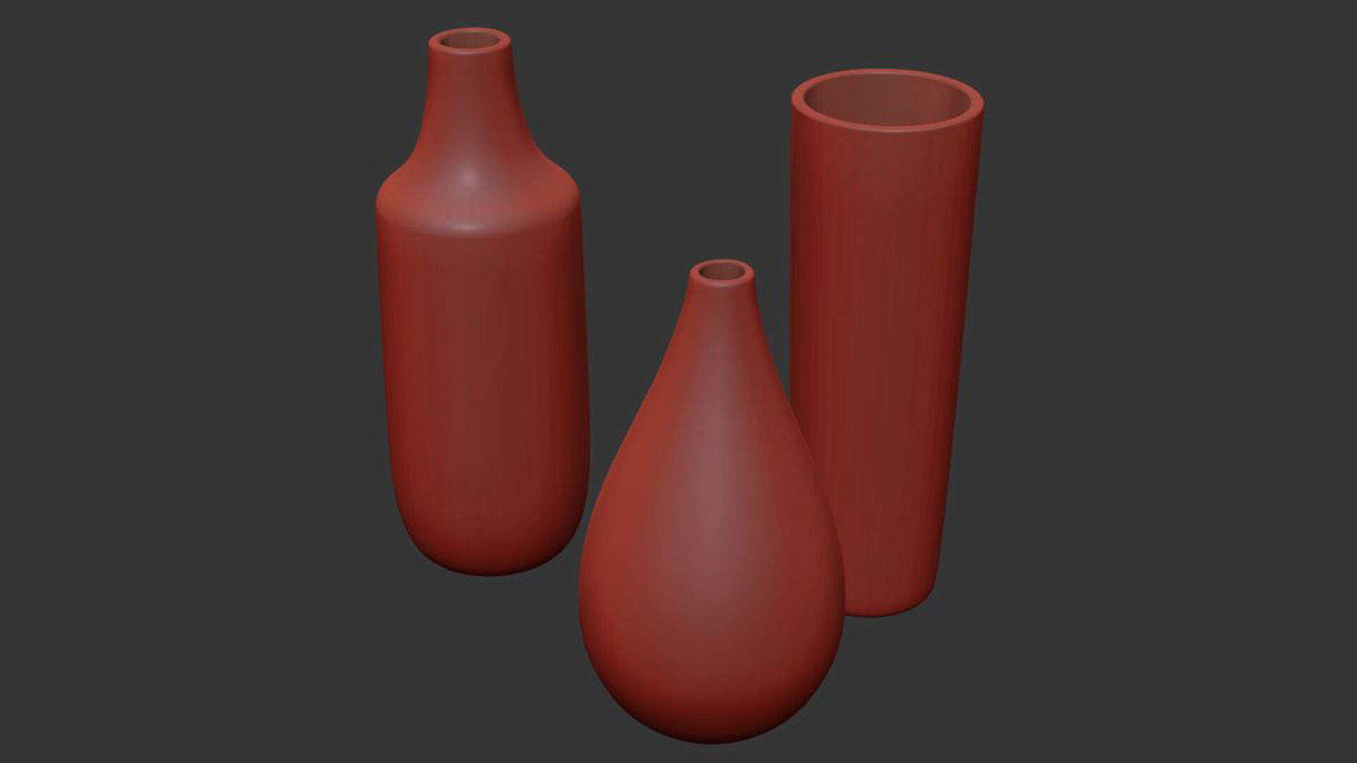 Set of 3 black and white patterned vases 3D model_6