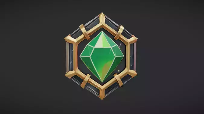 ornamental gem in metallic setting