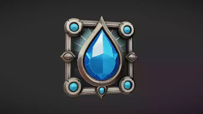 ornamental blue gem emblem
