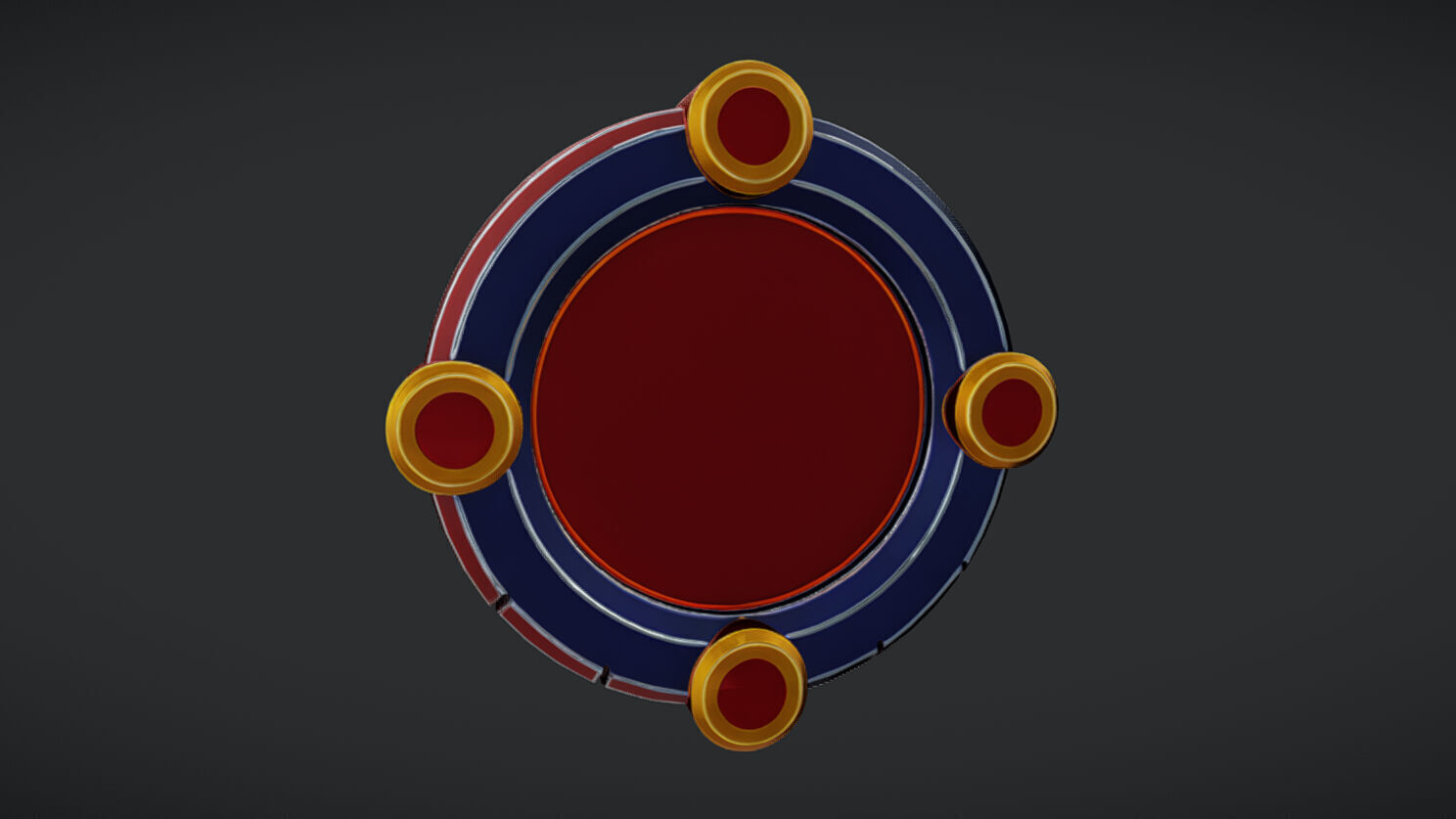 futuristic red gemstone device 3D model_4