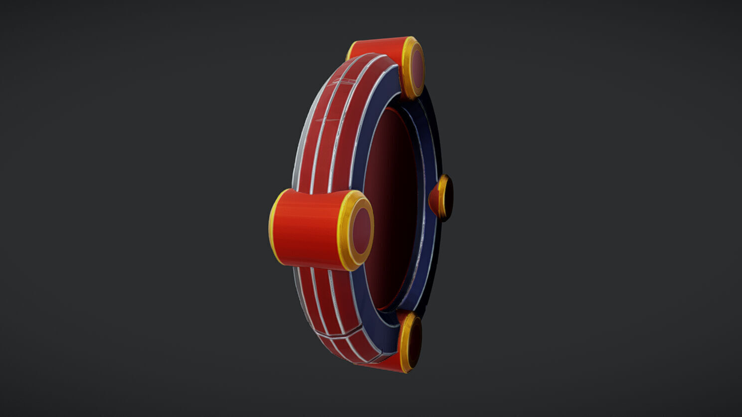 futuristic red gemstone device 3D model_3