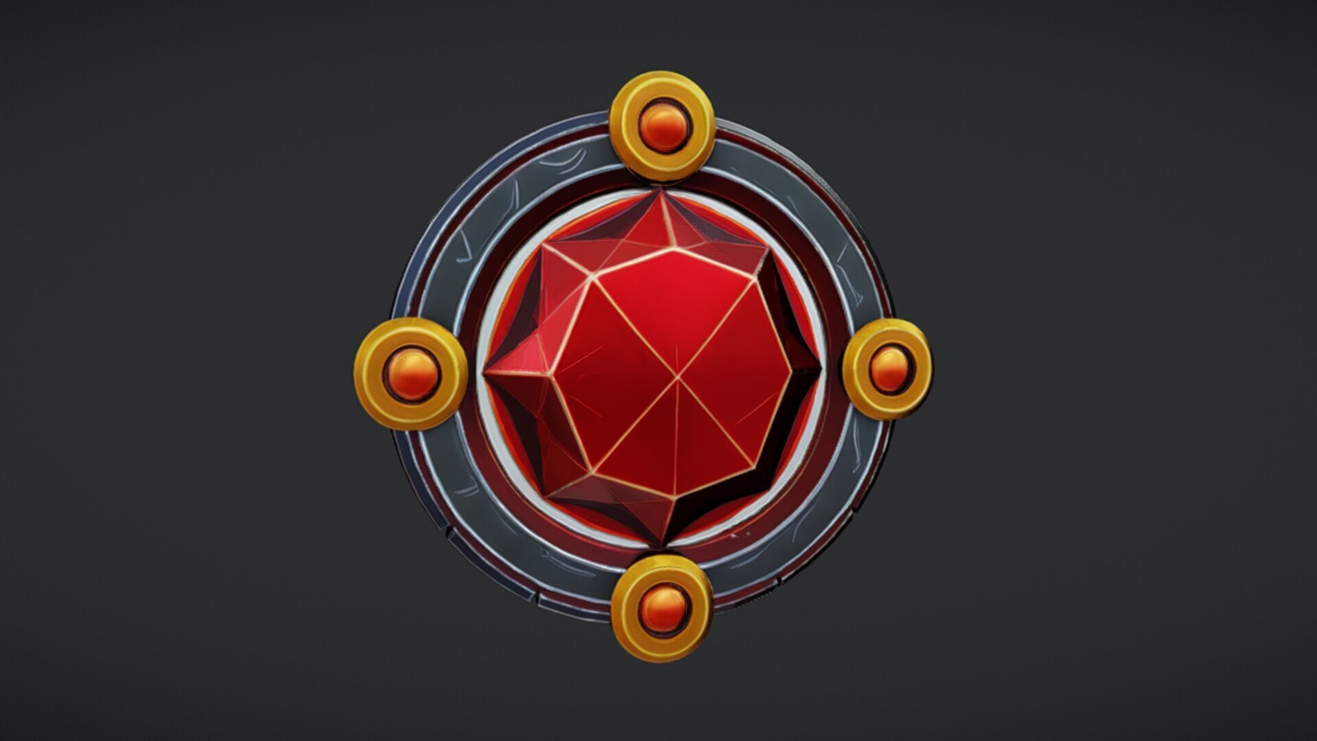 futuristic red gemstone device 3D model_5