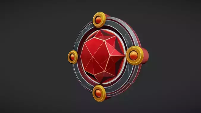 futuristic red gemstone device