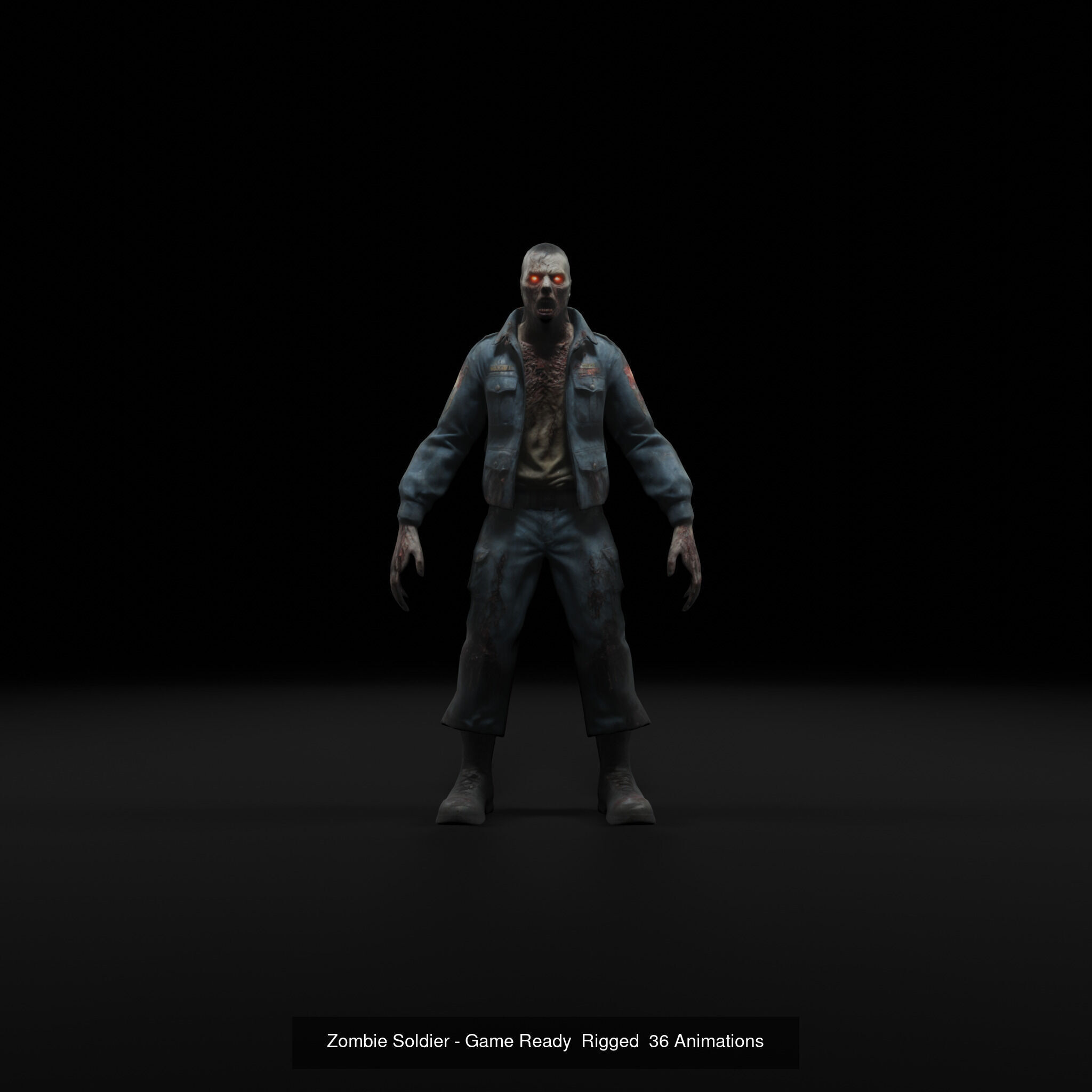 20 Animated Zombie Characters Game Ready Low Poly 3D Model Collection_23