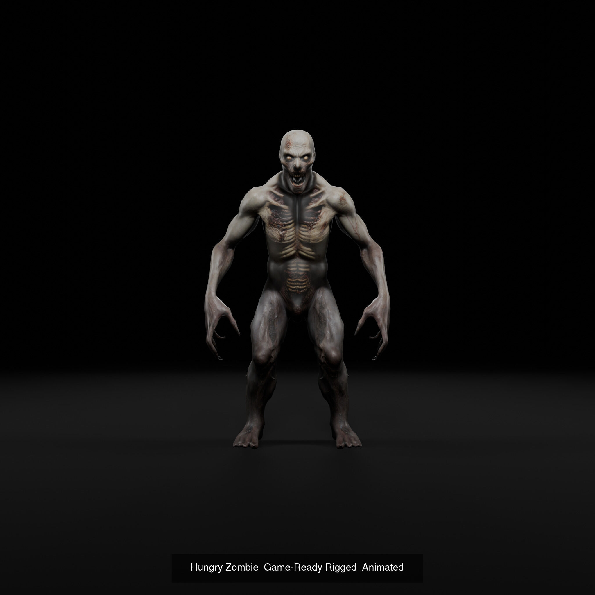 20 Animated Zombie Characters Game Ready Low Poly 3D Model Collection_9
