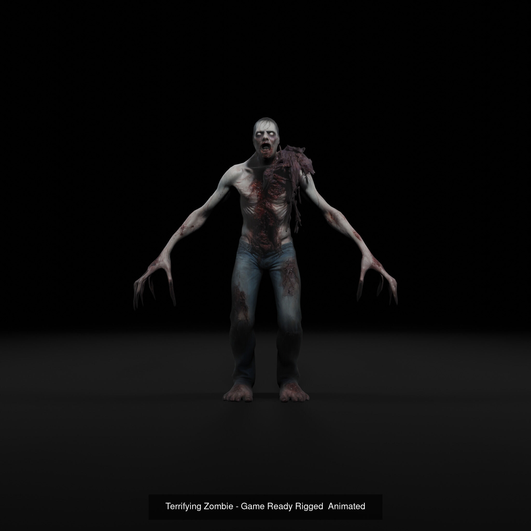 20 Animated Zombie Characters Game Ready Low Poly 3D Model Collection_8