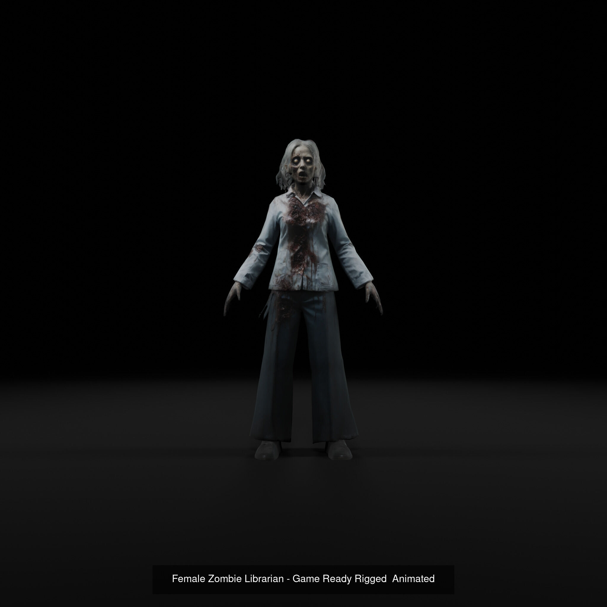 20 Animated Zombie Characters Game Ready Low Poly 3D Model Collection_20