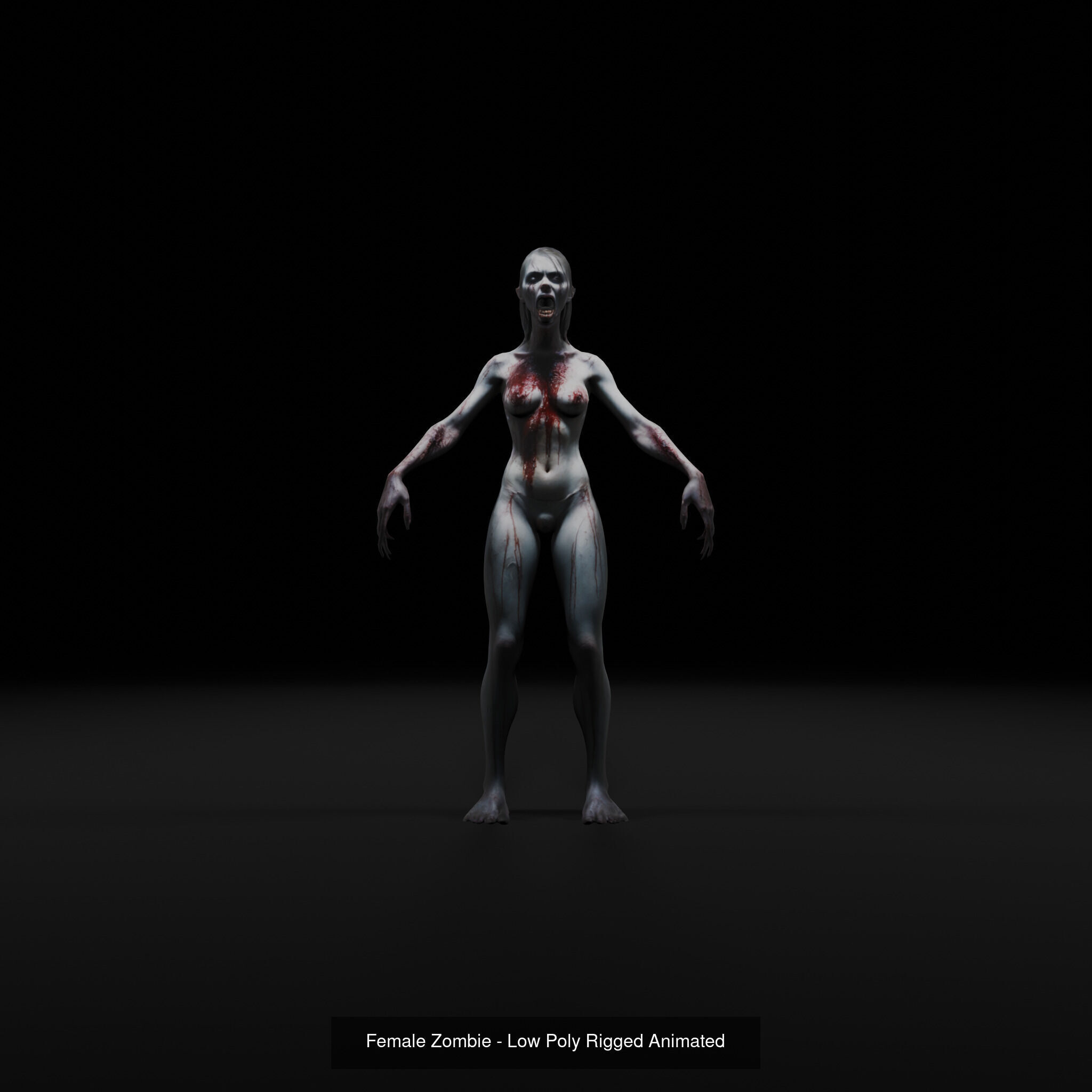 20 Animated Zombie Characters Game Ready Low Poly 3D Model Collection_7