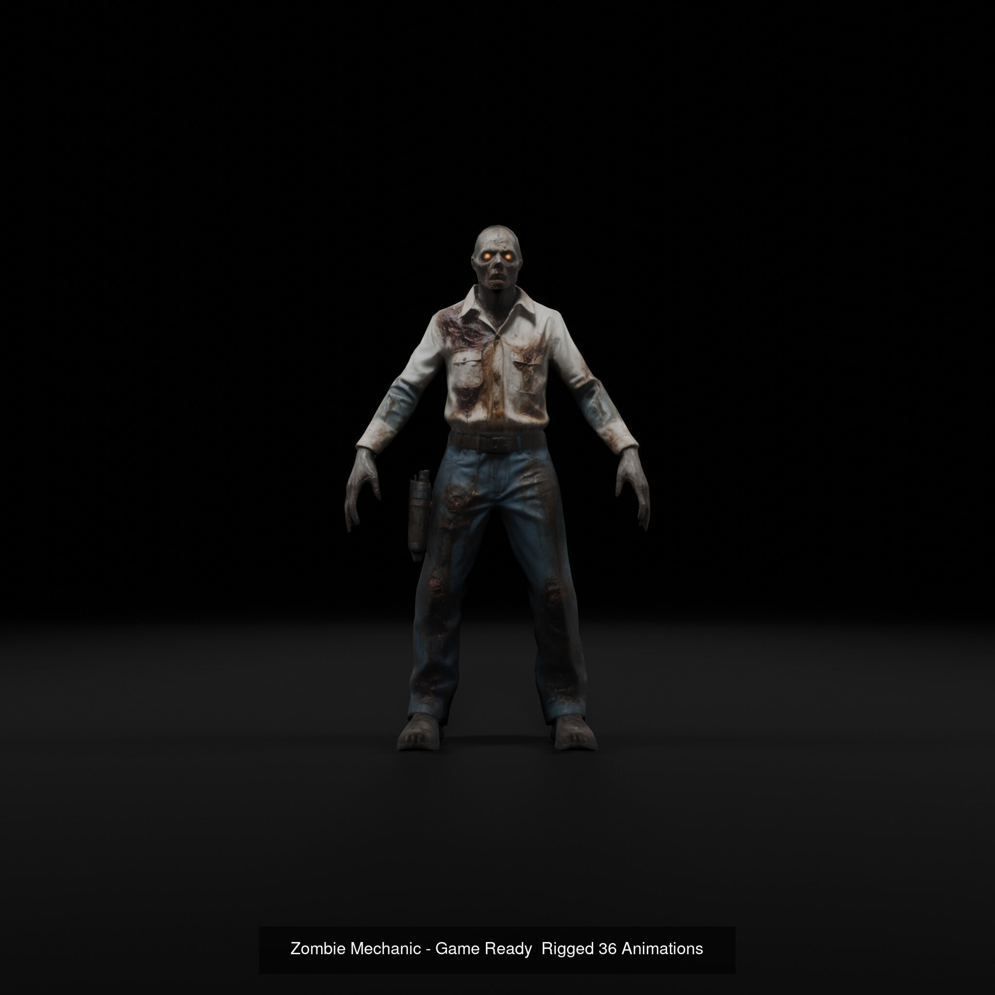 20 Animated Zombie Characters Game Ready Low Poly 3D Model Collection_22