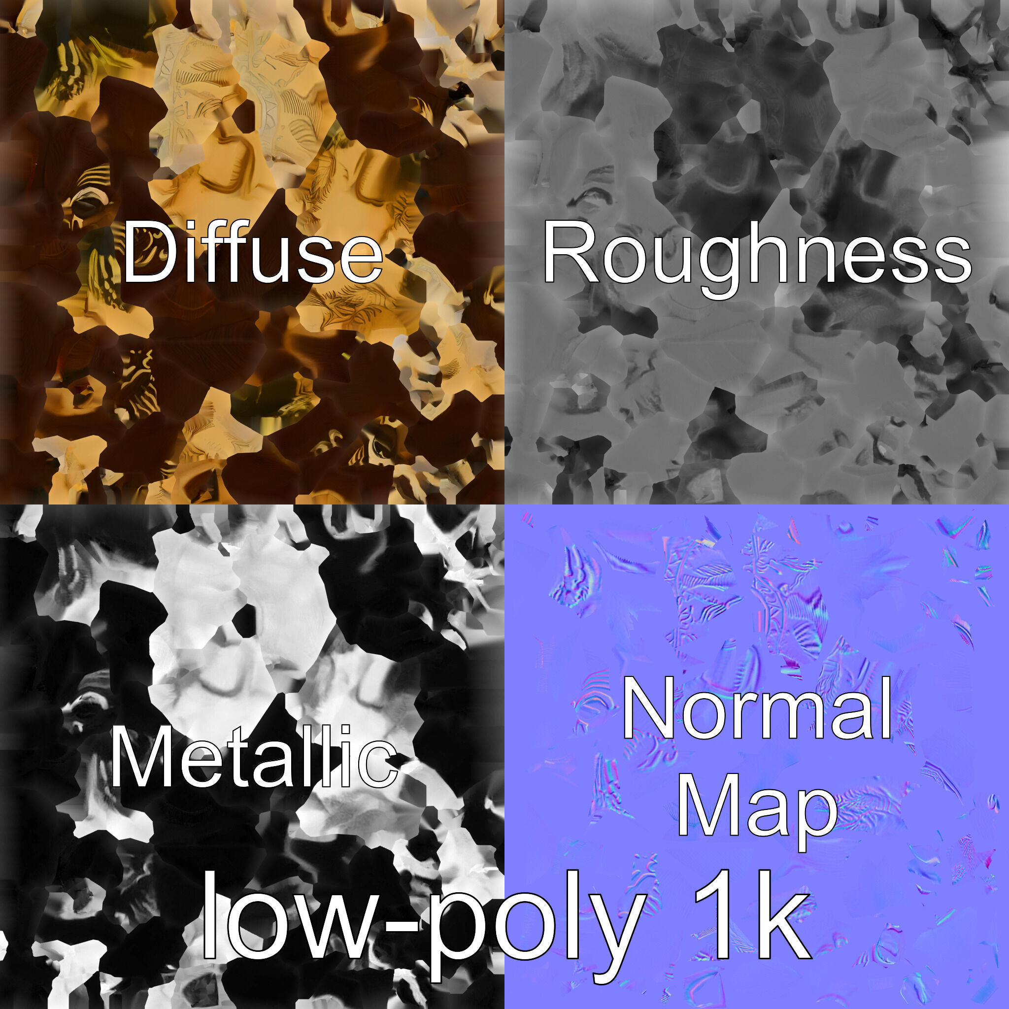 Westward Bull Head with Decorative Horns and Oak Mount Low-poly 3D model_4