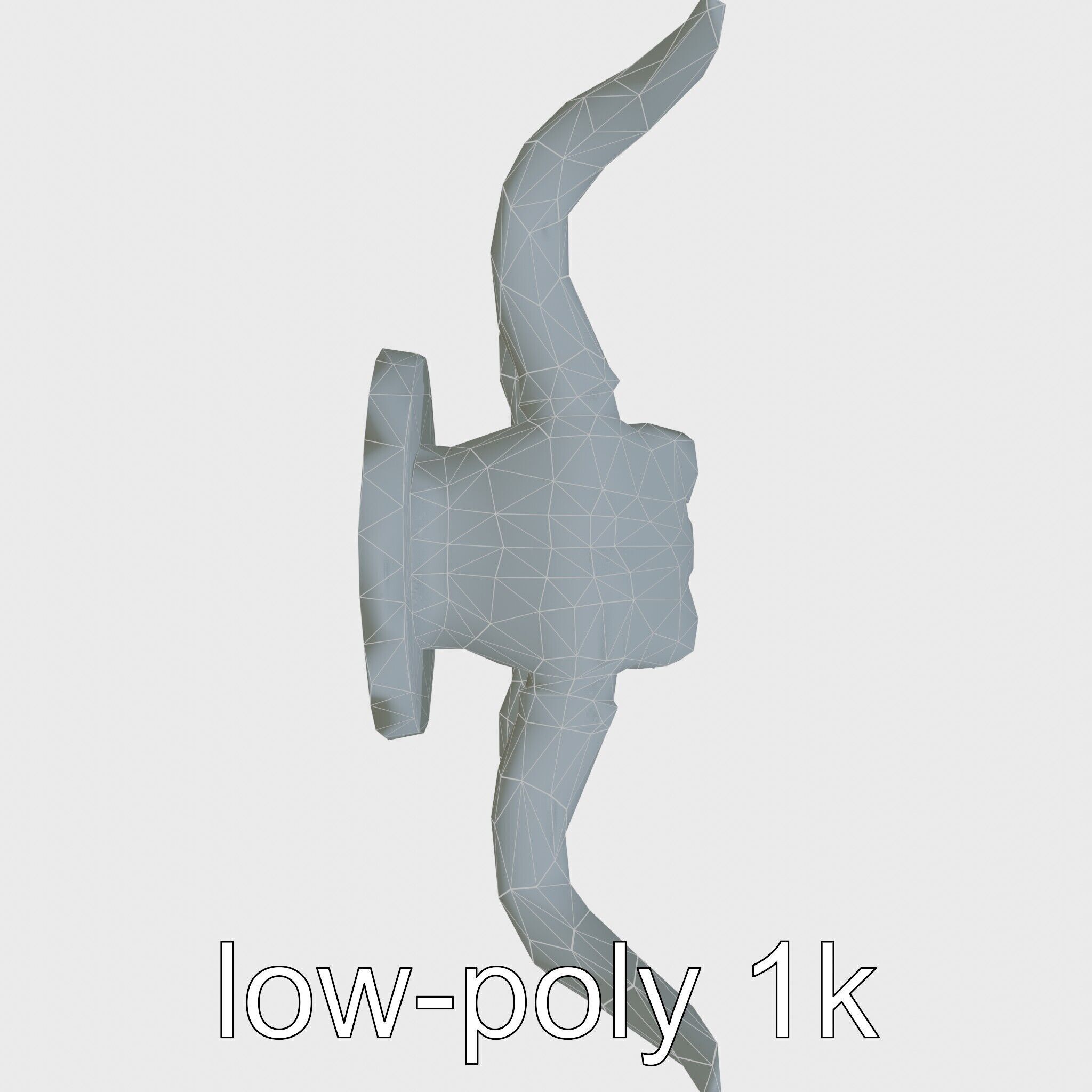 Westward Bull Head with Decorative Horns and Oak Mount Low-poly 3D model_20