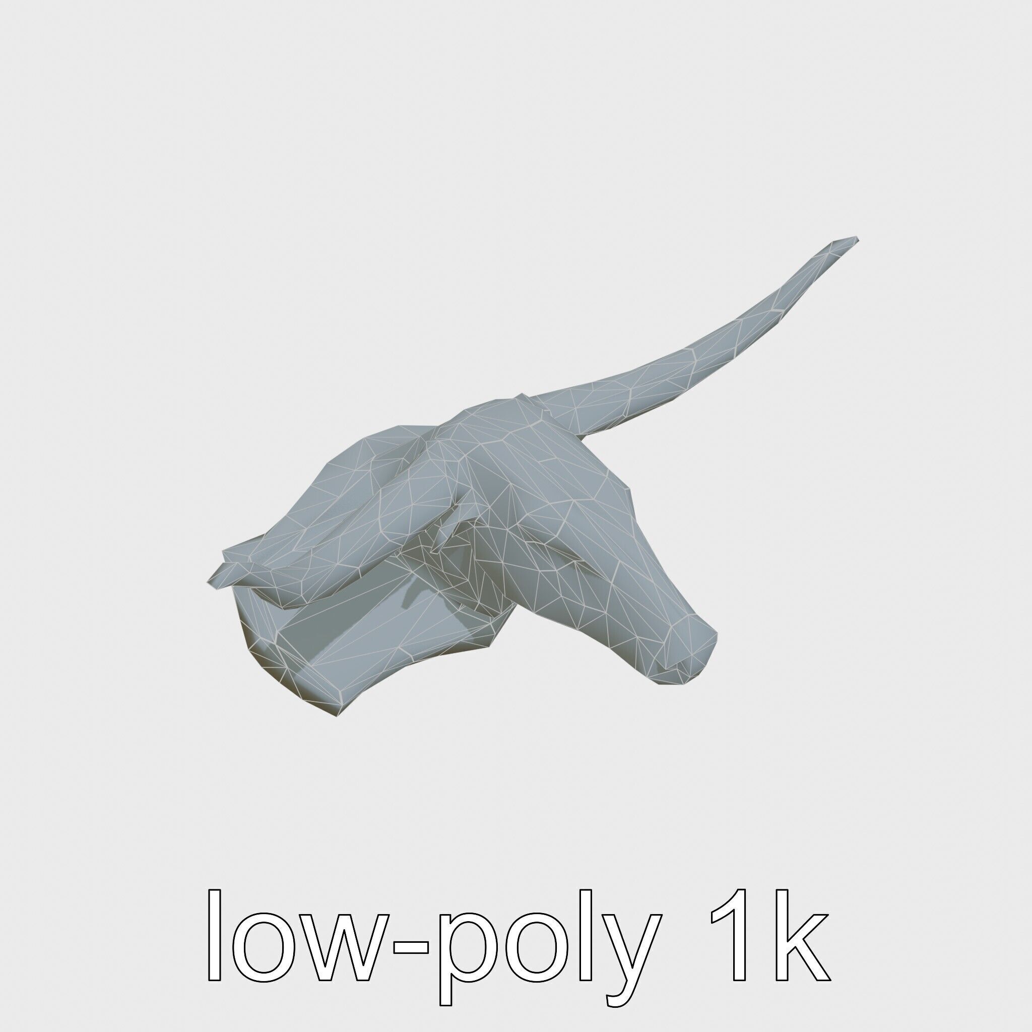 Longhorn Bull Trophy Western Heritage Model Low-poly 3D model_13