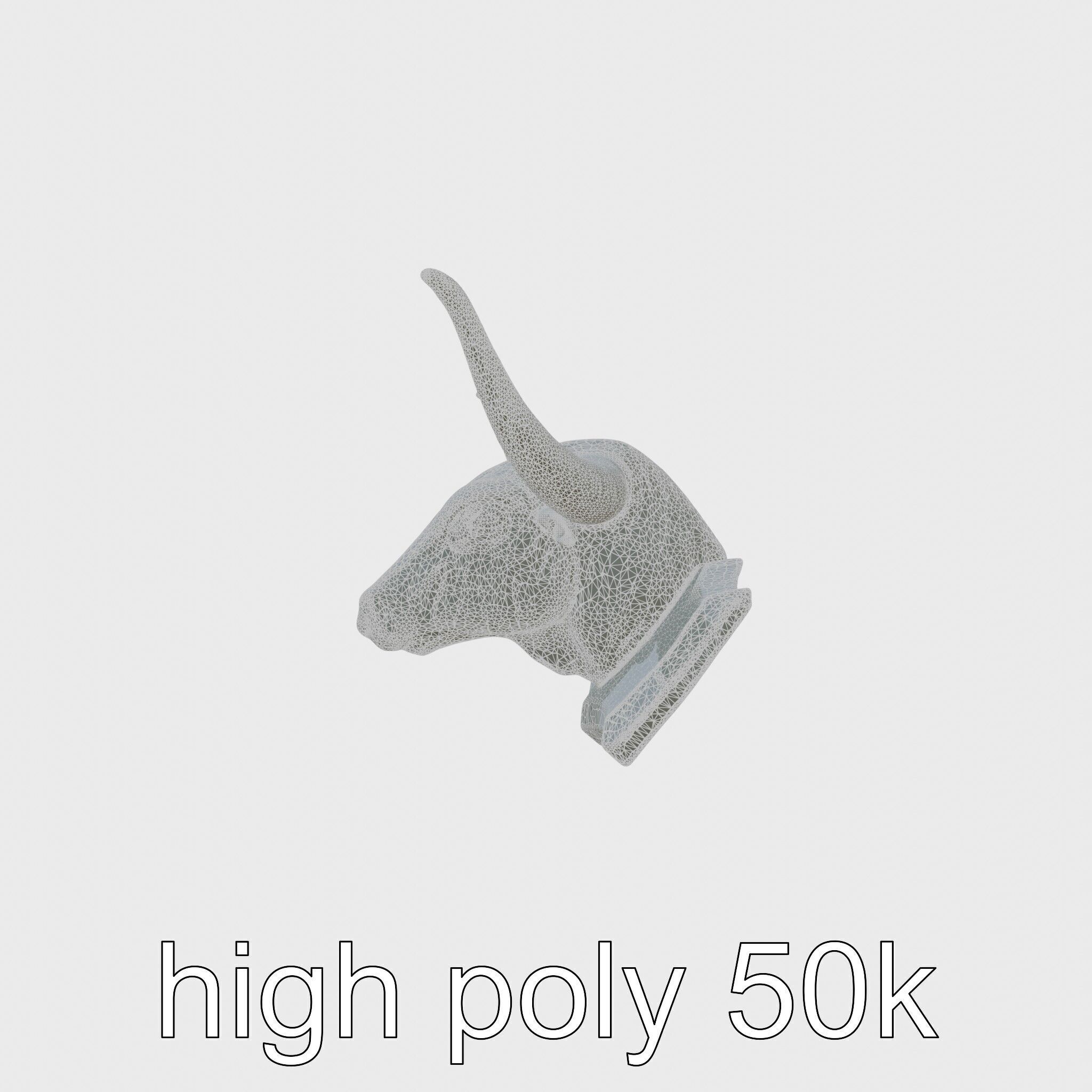Longhorn Bull Trophy Western Heritage Model Low-poly 3D model_8