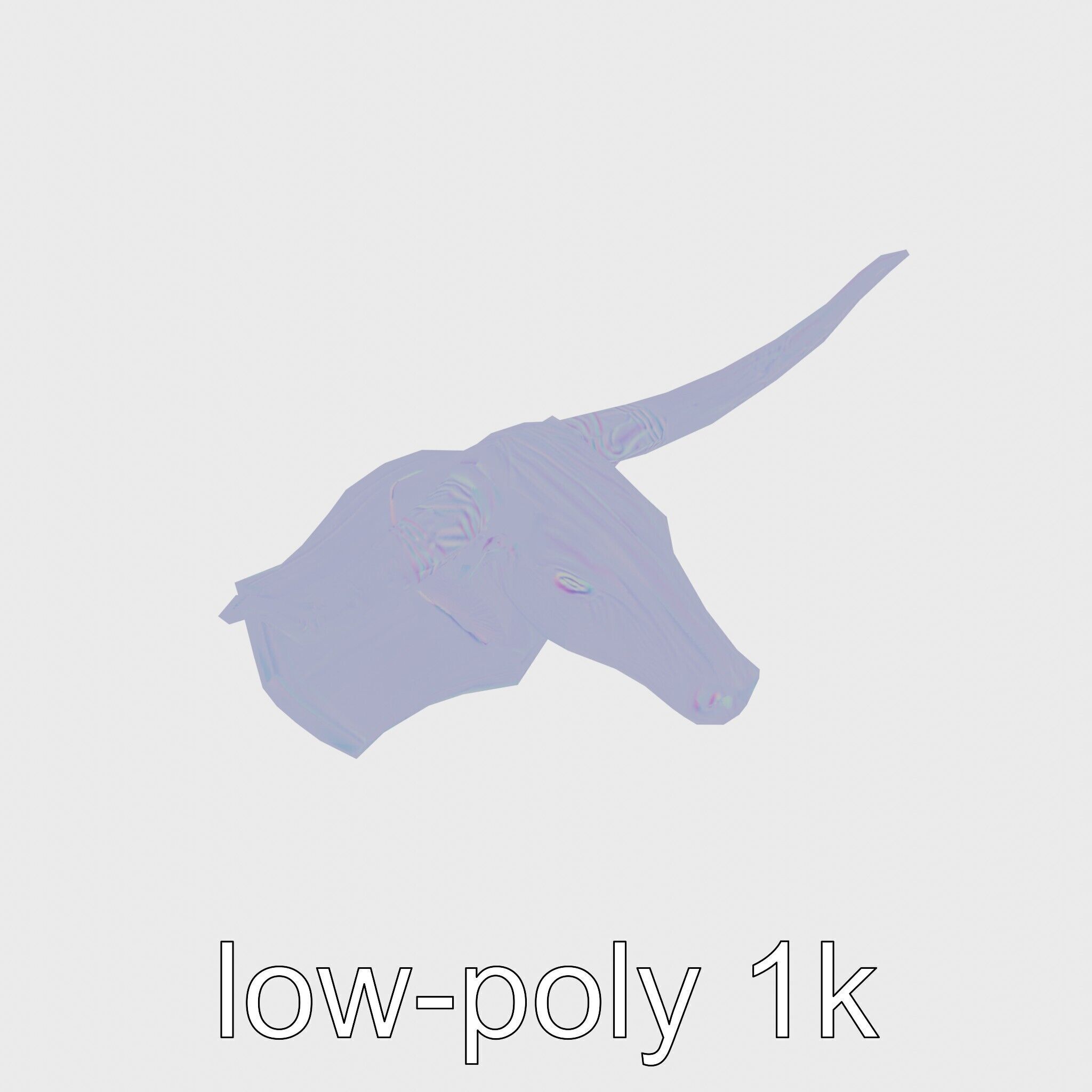 Longhorn Bull Trophy Western Heritage Model Low-poly 3D model_19