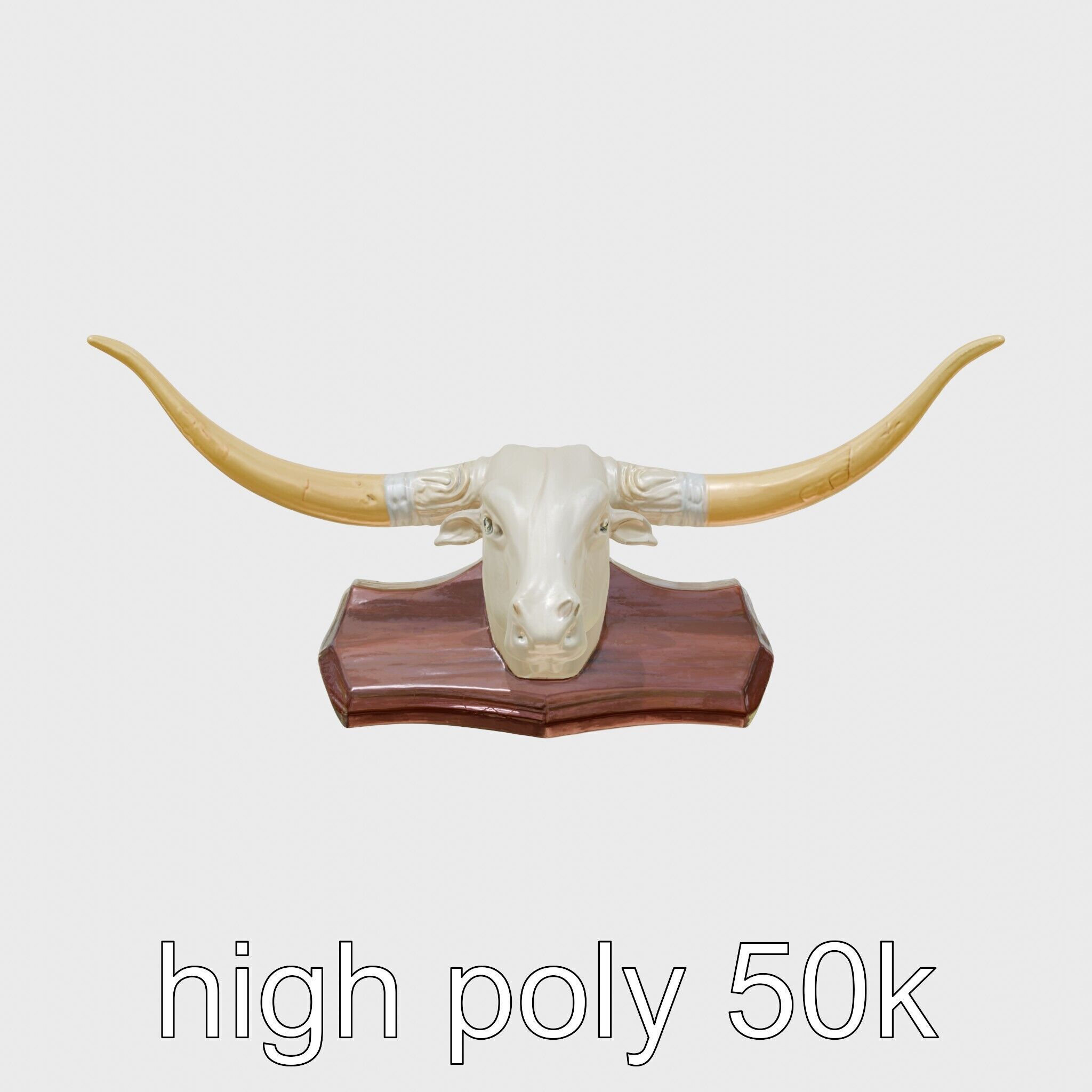 Longhorn Bull Trophy Western Heritage Model Low-poly 3D model_29
