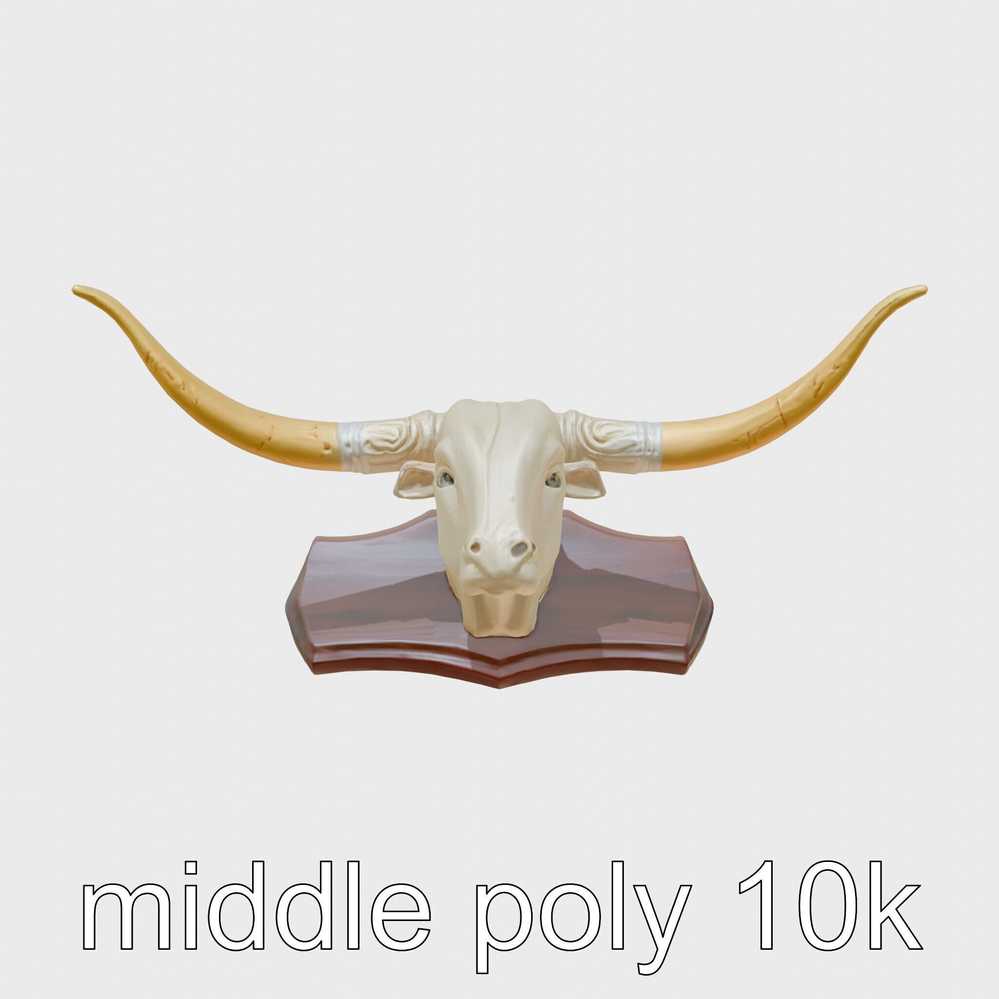 Longhorn Bull Trophy Western Heritage Model Low-poly 3D model_17
