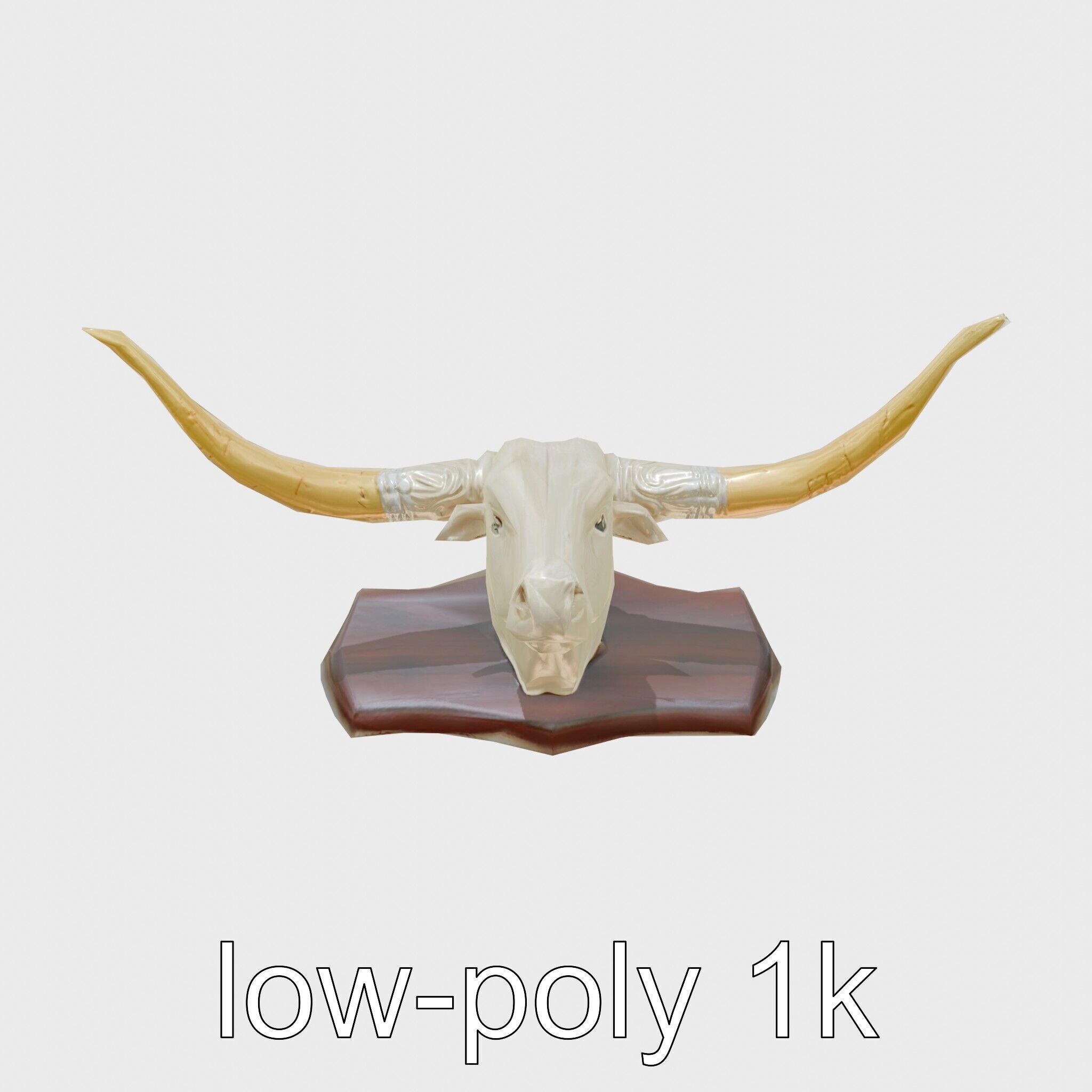 Longhorn Bull Trophy Western Heritage Model Low-poly 3D model_7