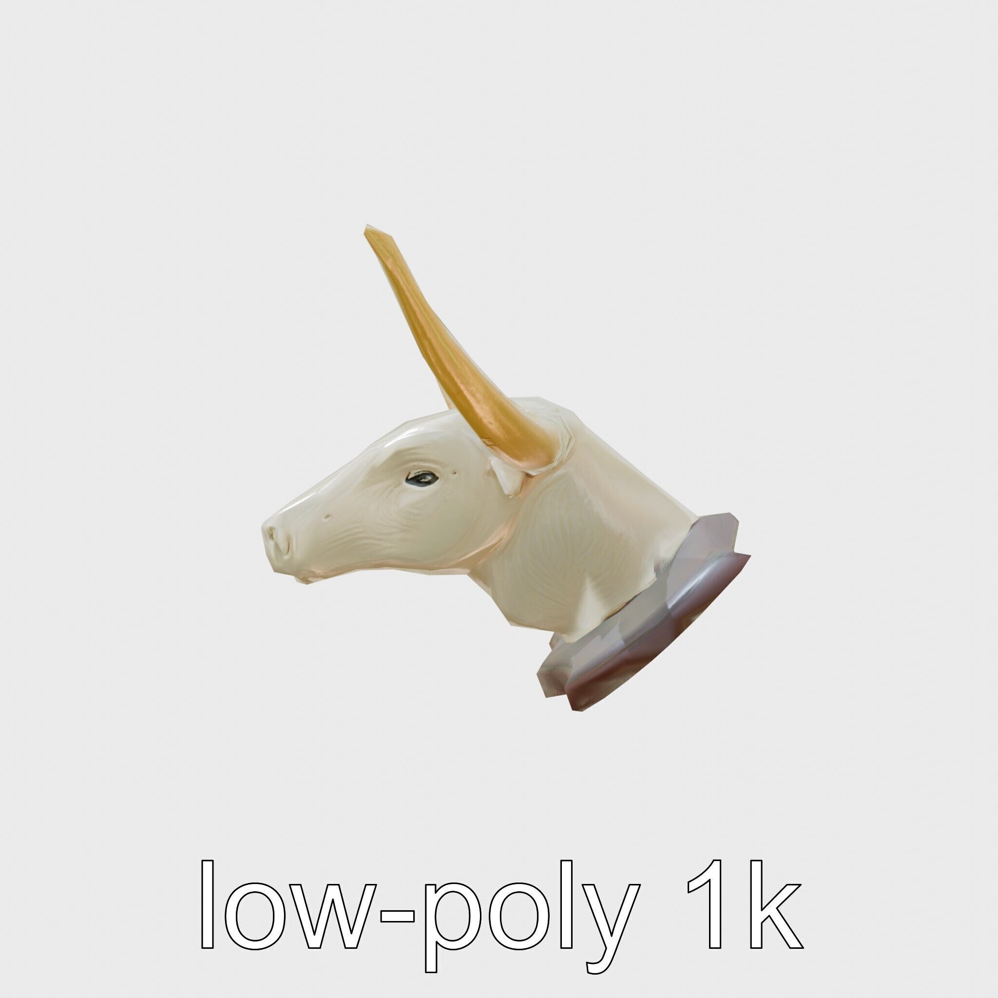 Longhorn Bull Trophy Western Heritage Model Low-poly 3D model_22