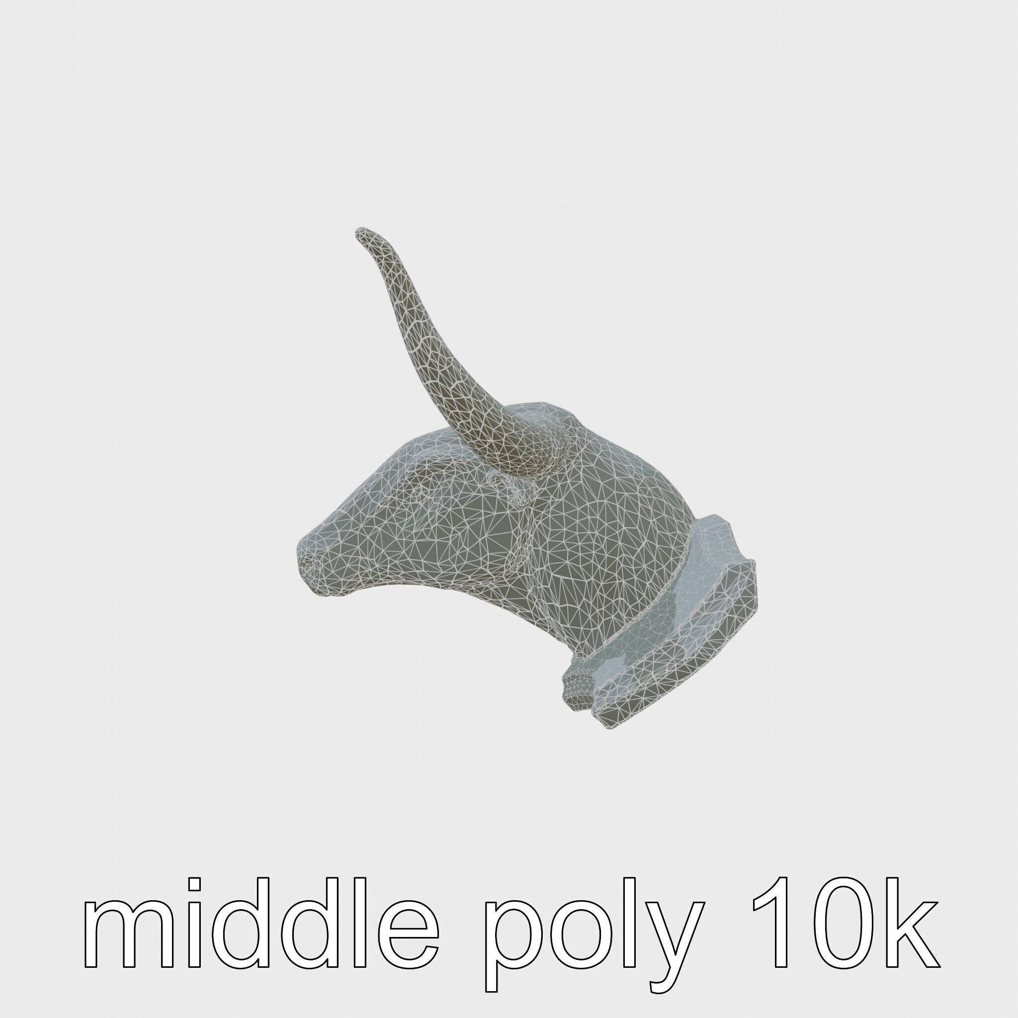 Longhorn Bull Trophy Western Heritage Model Low-poly 3D model_15