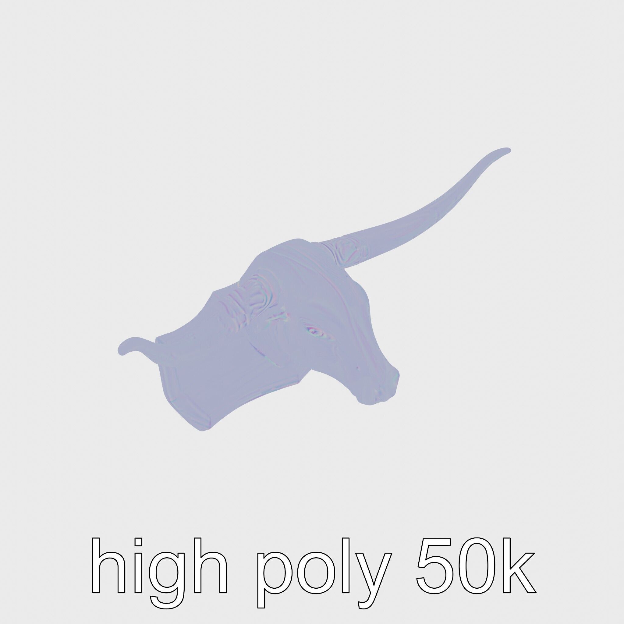 Longhorn Bull Trophy Western Heritage Model Low-poly 3D model_16