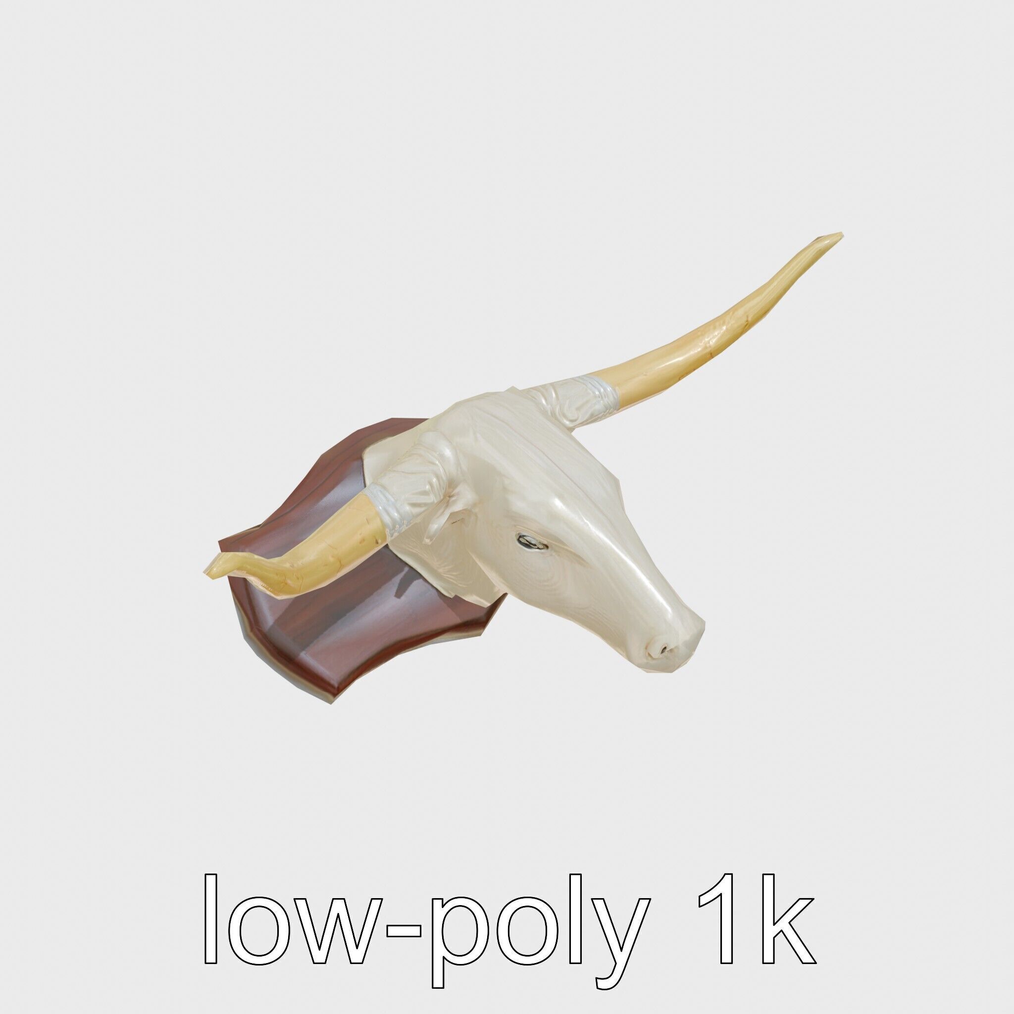Longhorn Bull Trophy Western Heritage Model Low-poly 3D model_30