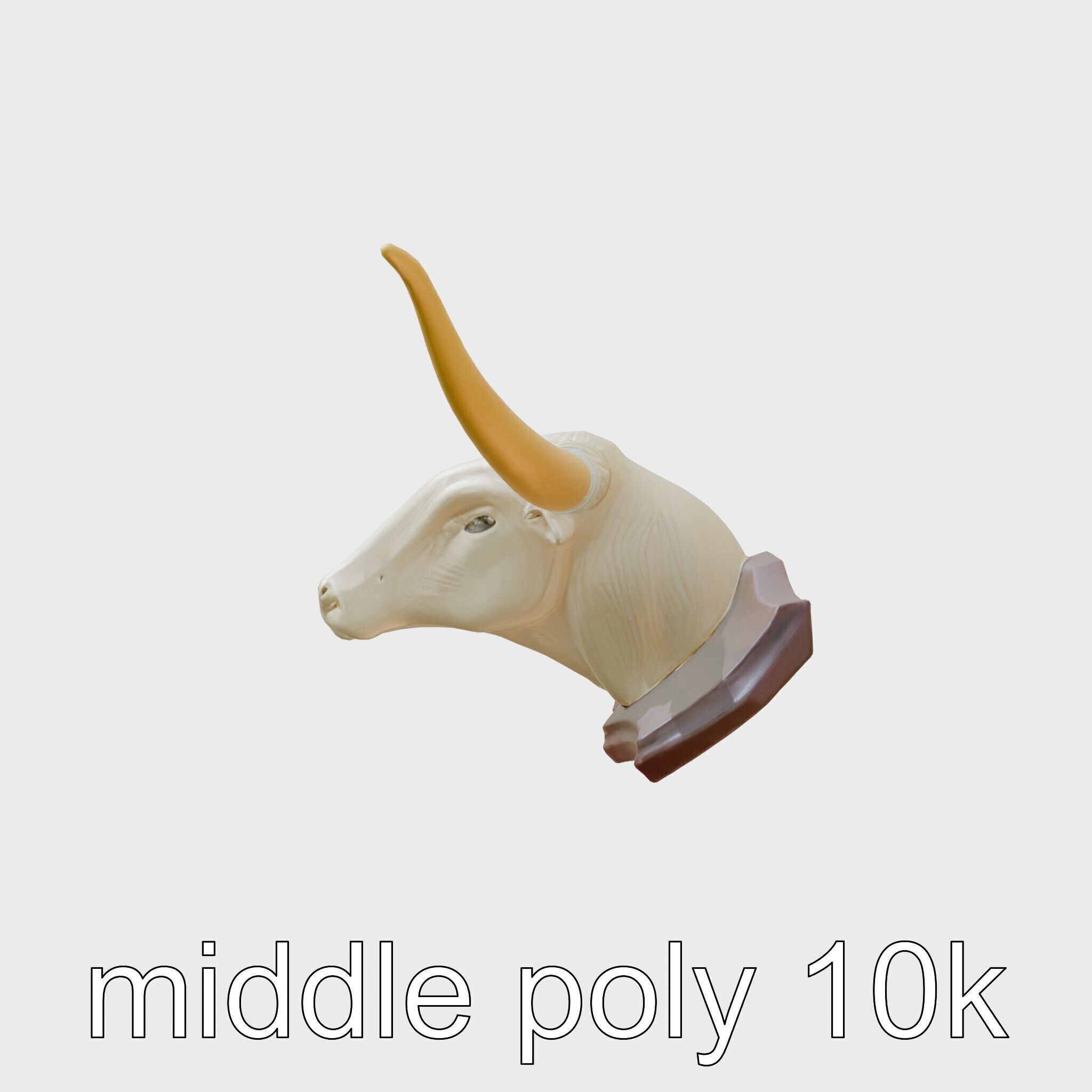 Longhorn Bull Trophy Western Heritage Model Low-poly 3D model_12