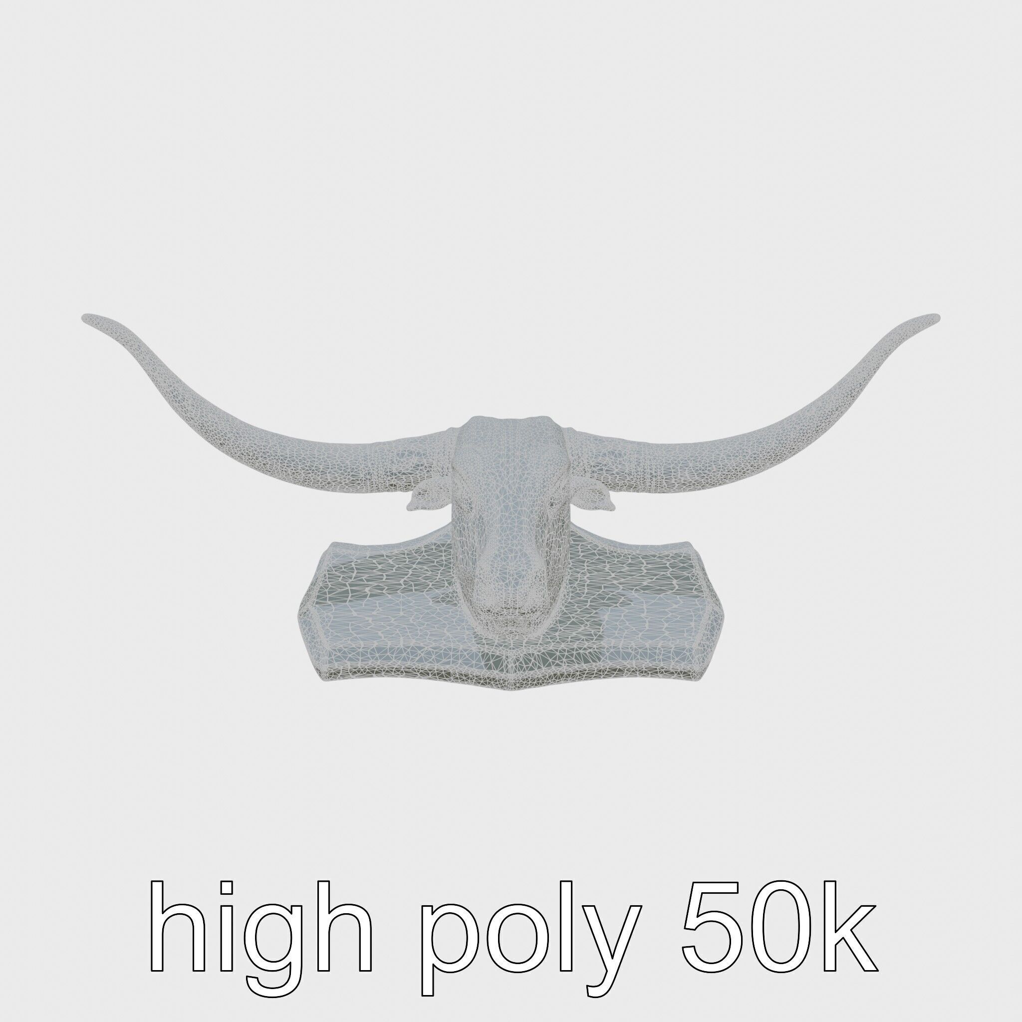 Longhorn Bull Trophy Western Heritage Model Low-poly 3D model_31