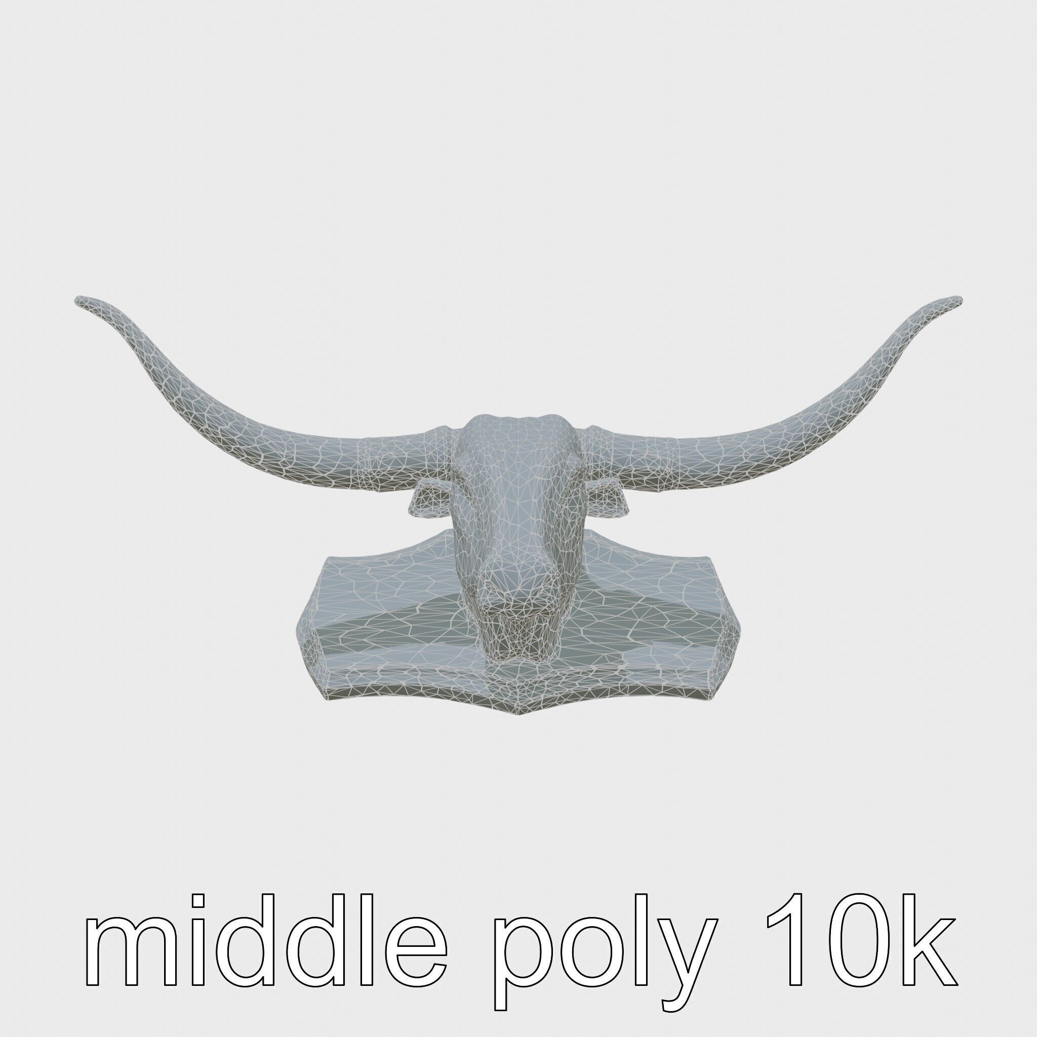 Longhorn Bull Trophy Western Heritage Model Low-poly 3D model_25