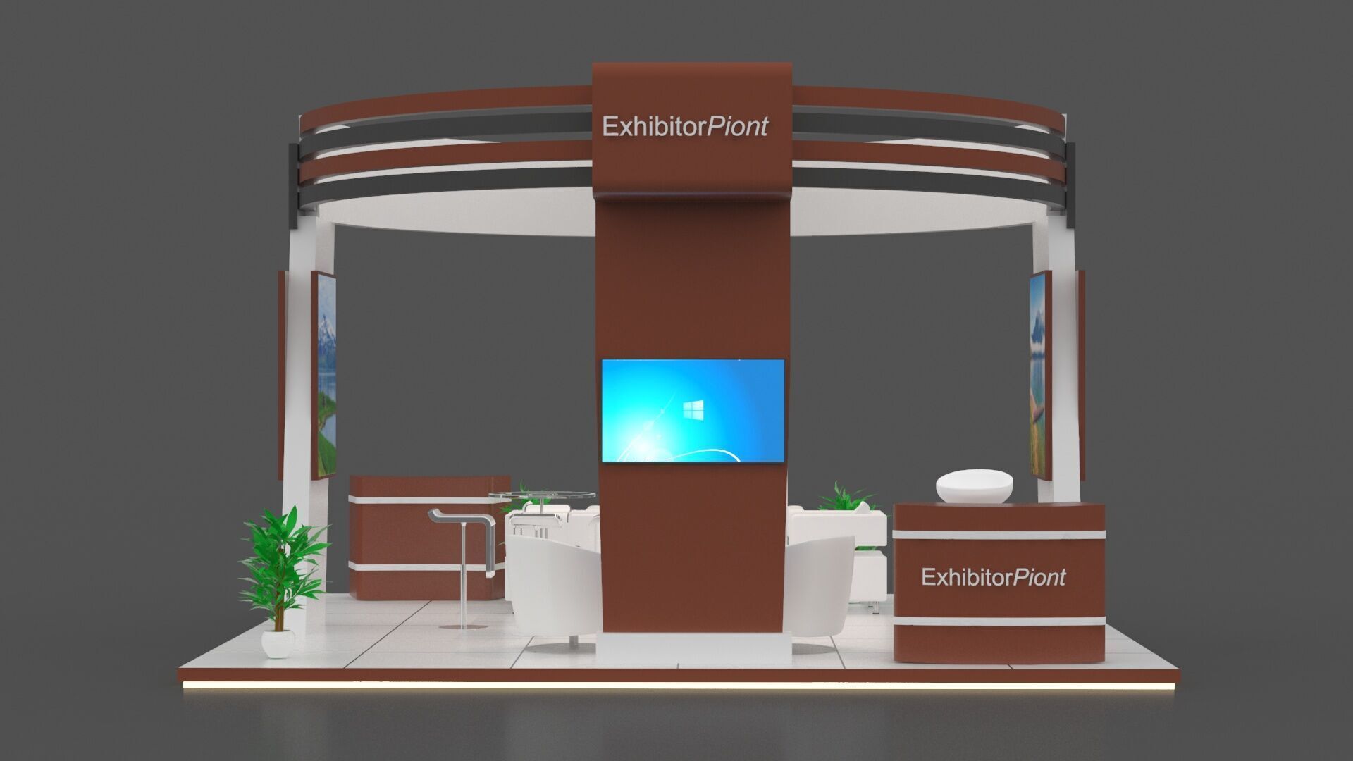 Exhibition Stand Idea Round 3D model_1