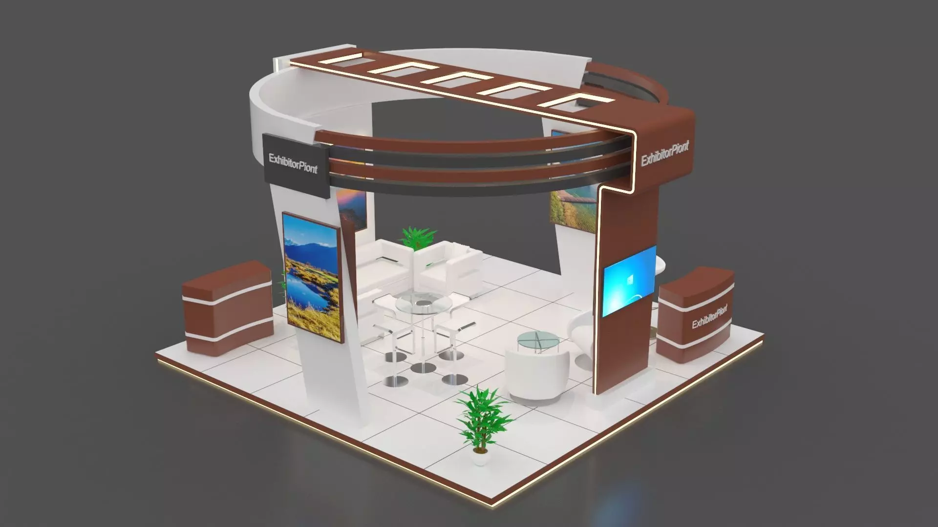 Exhibition Stand Idea Round 3D model_0