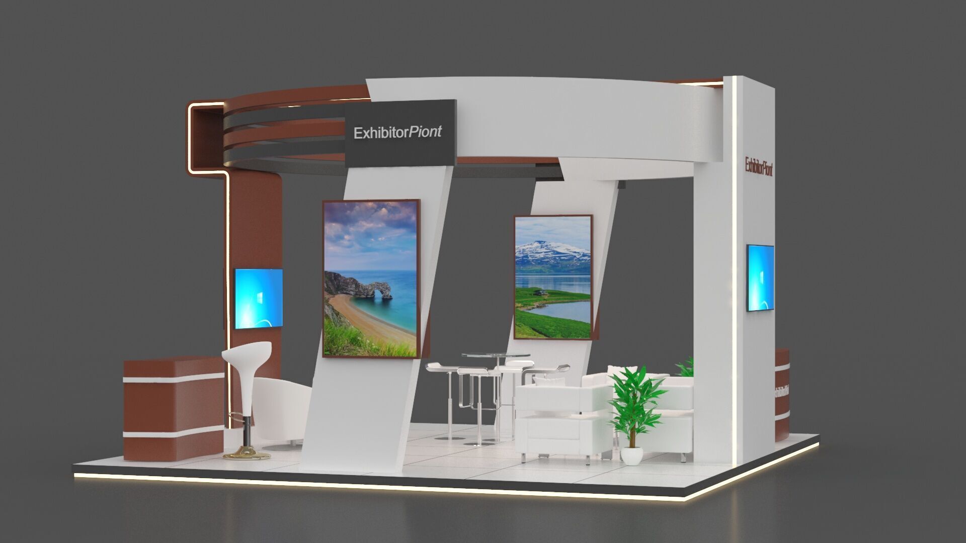 Exhibition Stand Idea Round 3D model_3