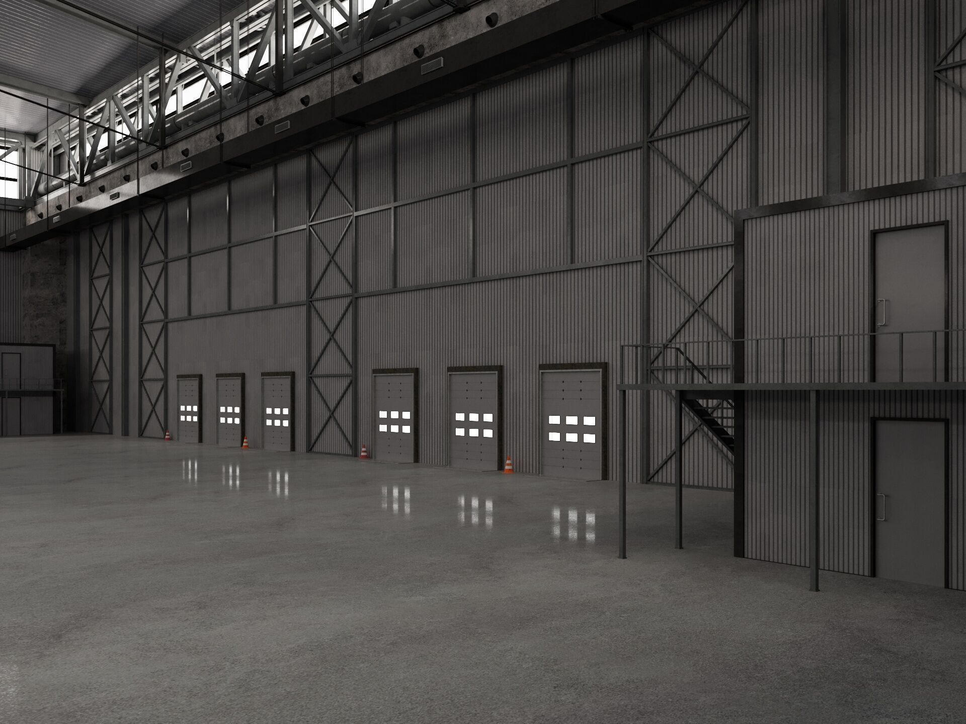 Warehouse Logistic 10 interior and exterior 3D model_7