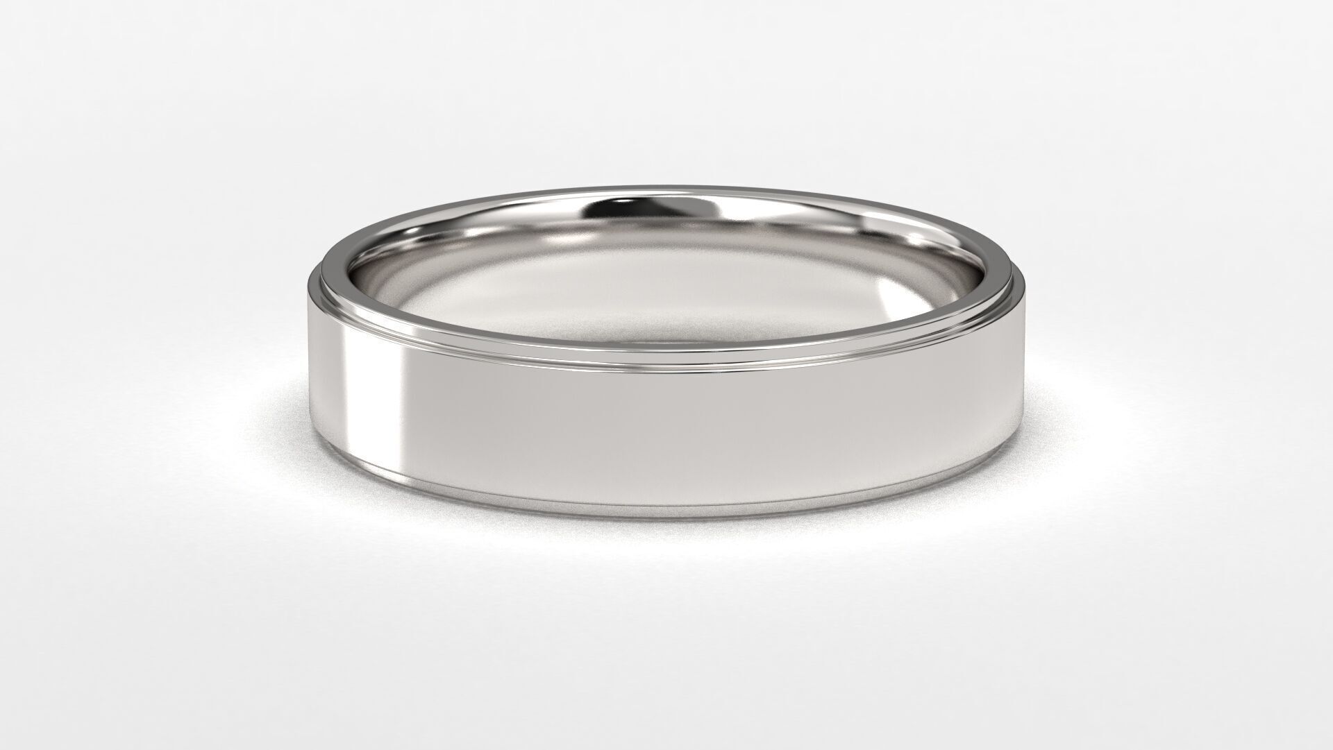 Band Ring for Men print model 3D R0141-W 5mm 3D print model_10