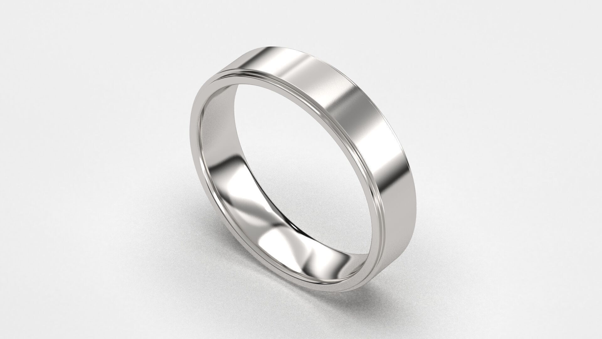 Band Ring for Men print model 3D R0141-W 5mm 3D print model_9