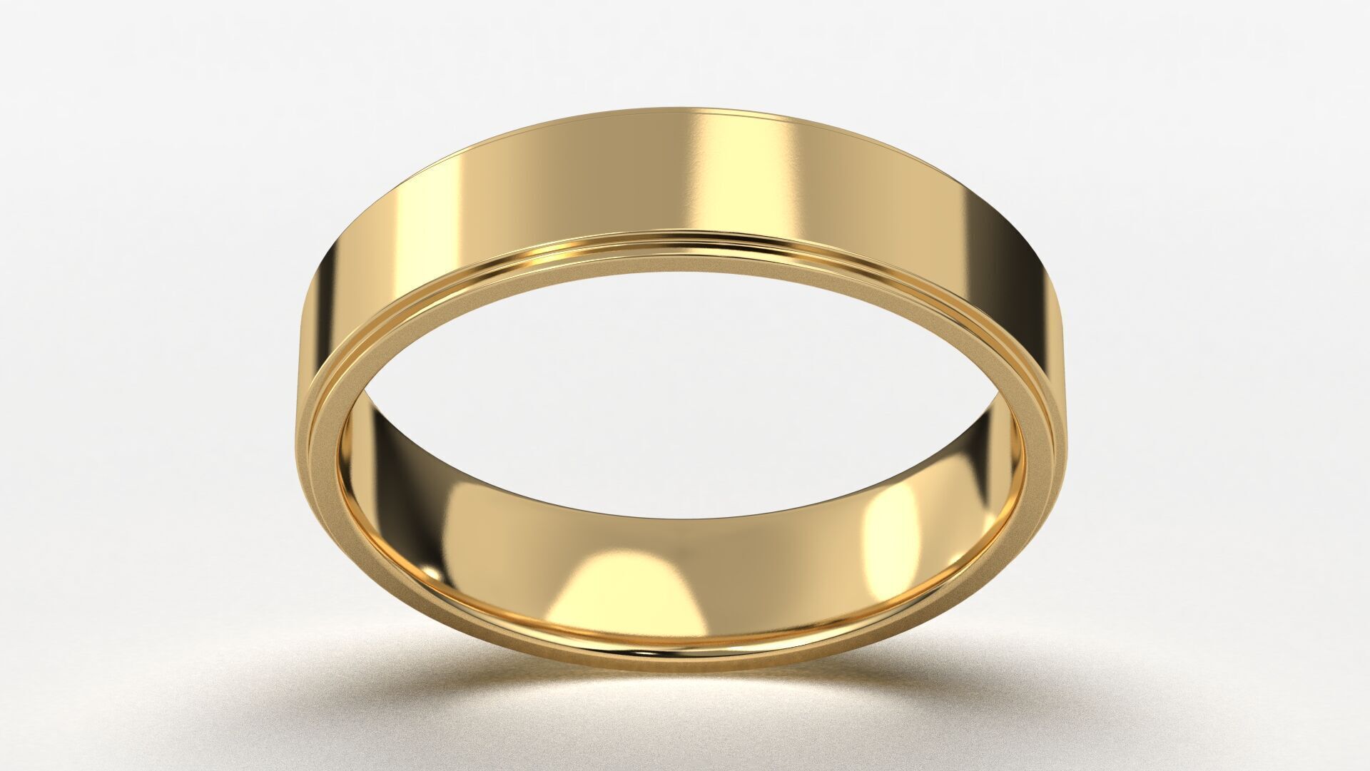 Band Ring for Men print model 3D R0141-W 5mm 3D print model_8