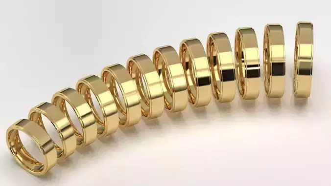 Band Ring for Men print model 3D R0141-W 5mm