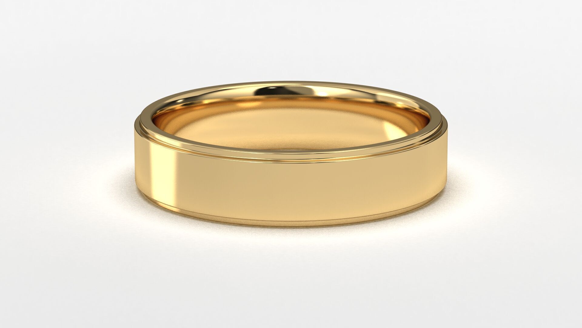 Band Ring for Men print model 3D R0141-W 5mm 3D print model_7