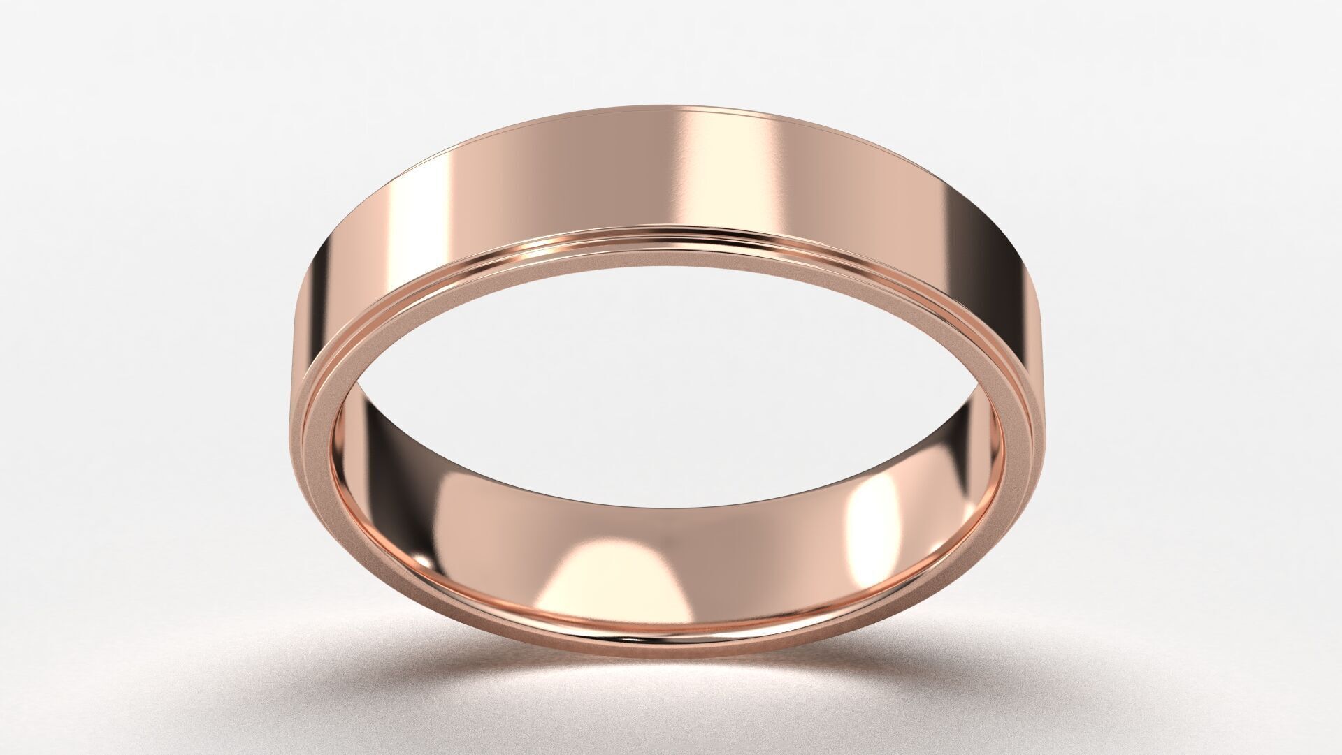 Band Ring for Men print model 3D R0141-W 5mm 3D print model_14