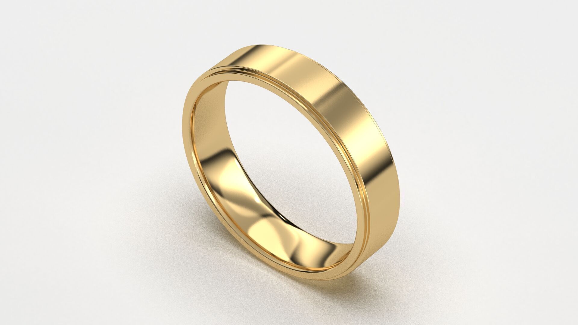 Band Ring for Men print model 3D R0141-W 5mm 3D print model_6
