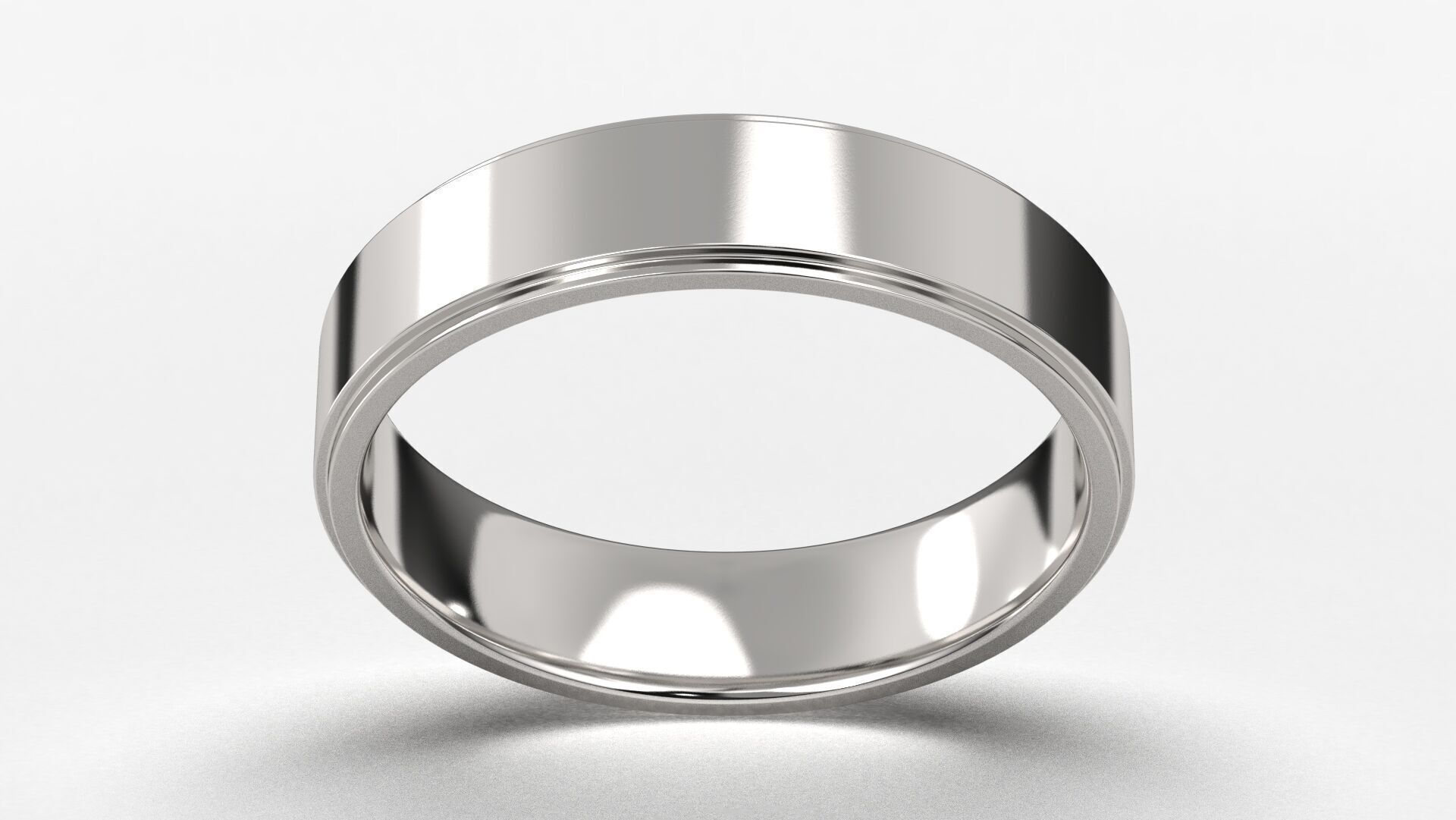 Band Ring for Men print model 3D R0141-W 5mm 3D print model_11