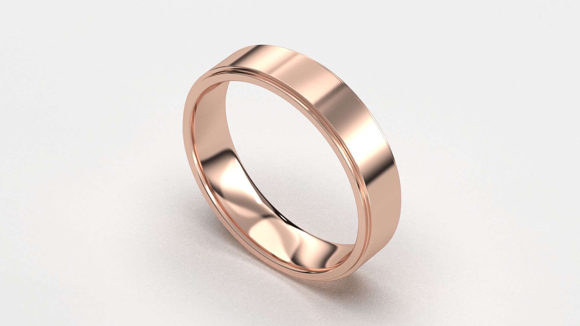 Band Ring for Men print model 3D R0141-W 5mm 3D print model_12