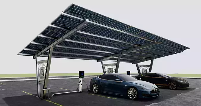 Solar Carport-4 Car Carport-3x12 Panels-Type-1