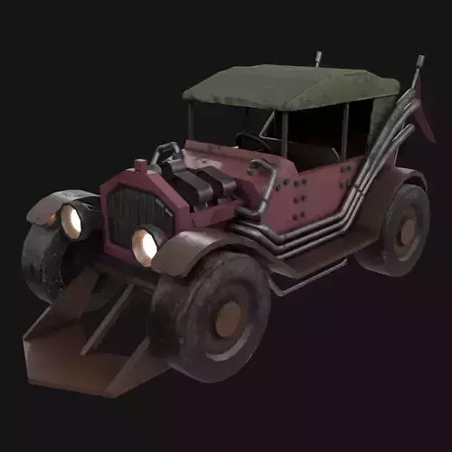 Steampunk - Low Poly 3D Car Model