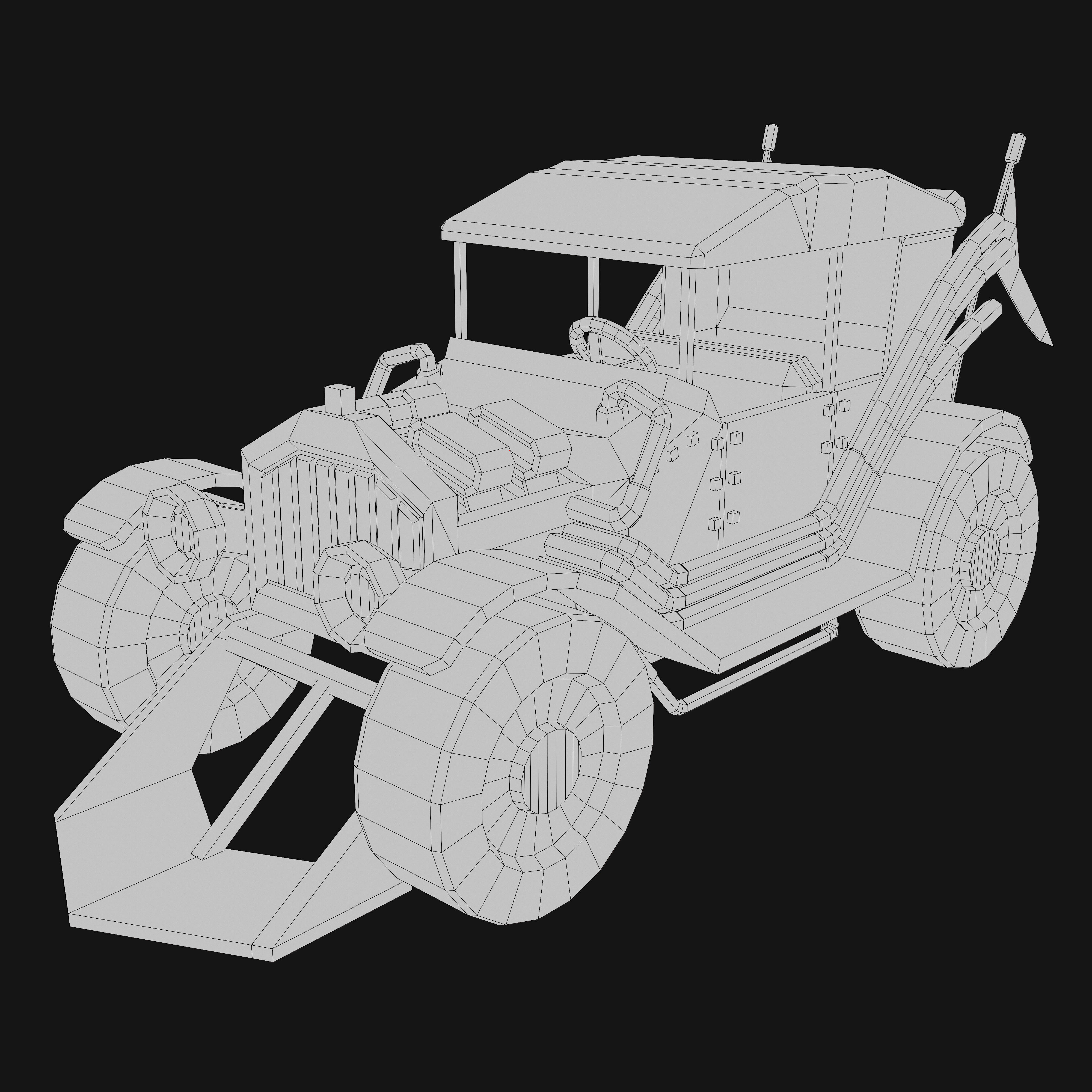 Steampunk - Low Poly 3D Car Model Low-poly 3D model_4