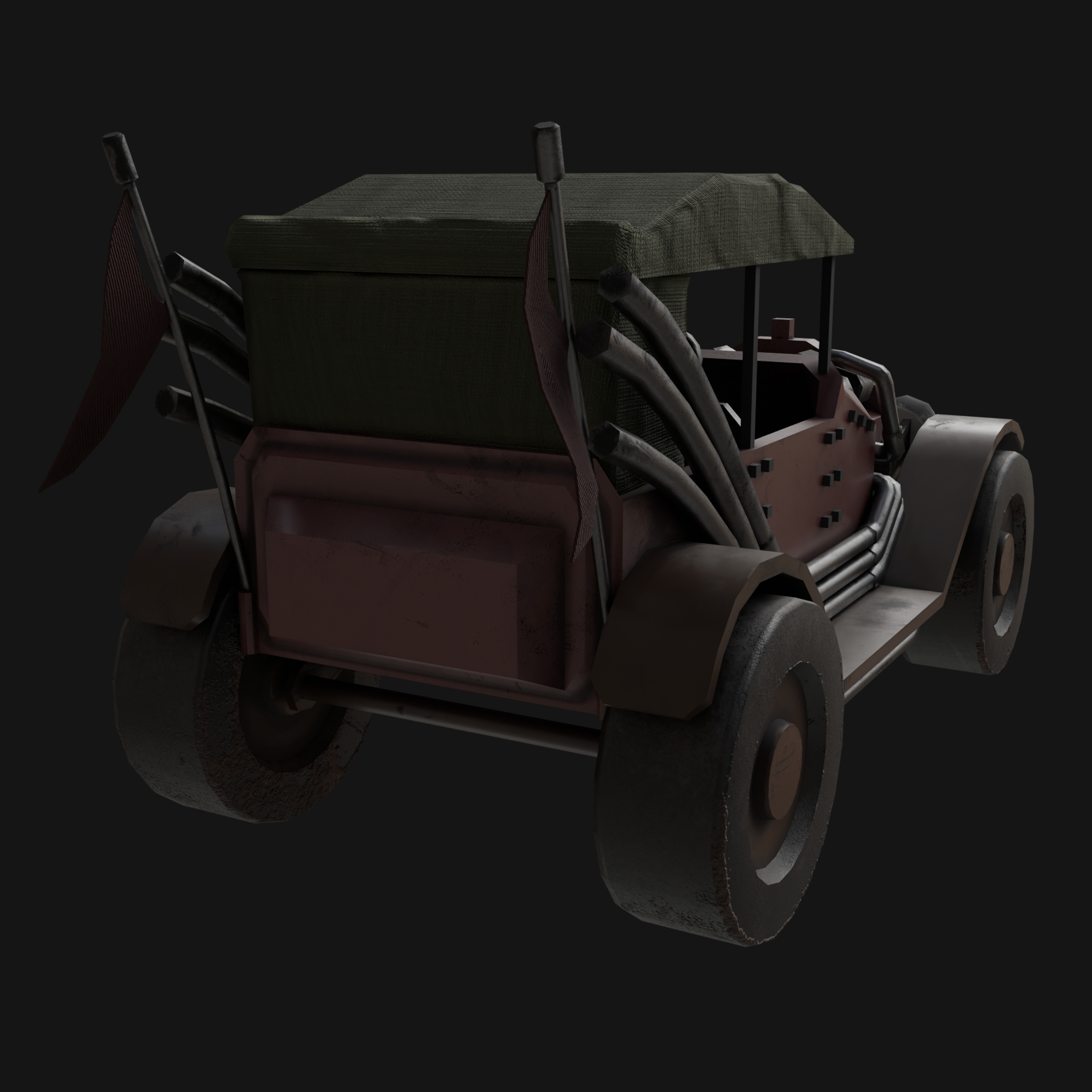 Steampunk - Low Poly 3D Car Model Low-poly 3D model_2