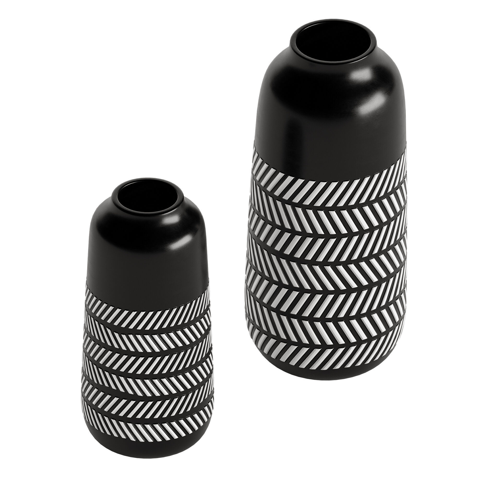 TERESA Black and White Vase Collection 3D model_1