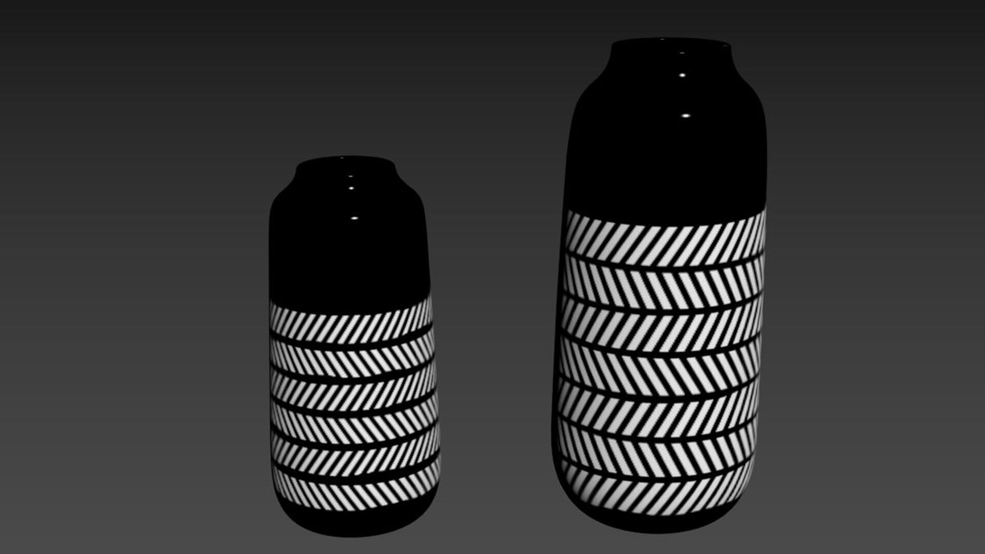 TERESA Black and White Vase Collection 3D model_6