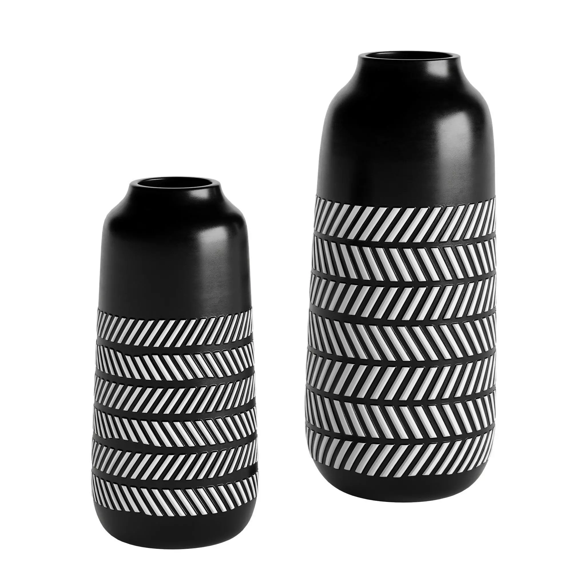 TERESA Black and White Vase Collection 3D model_0